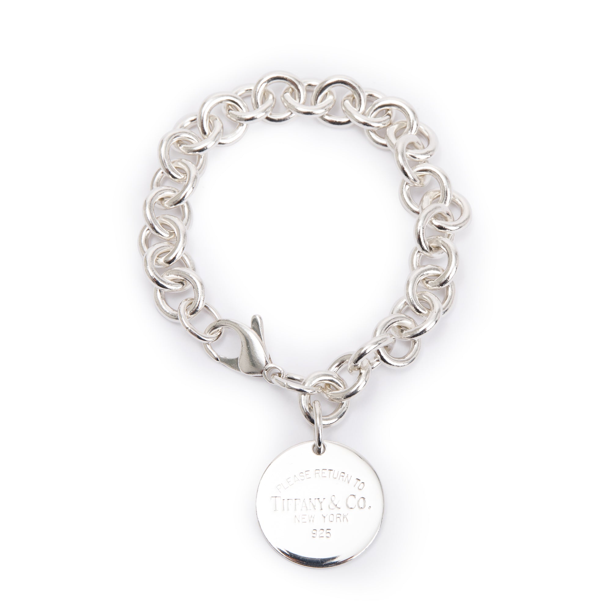 Tiffany & Co. Sterling Silver Return to Tiffany Round Tag Charm Bracelet
