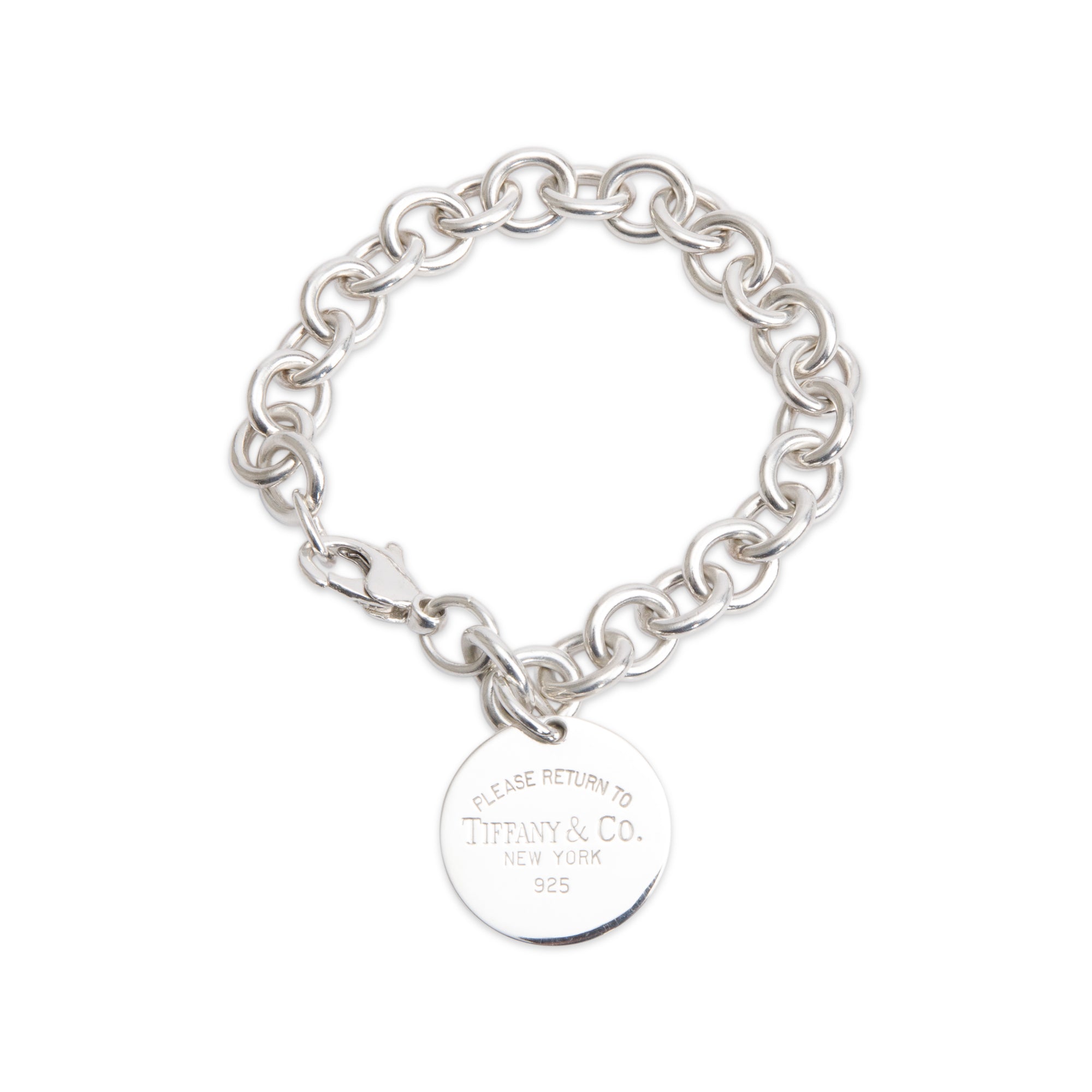 Tiffany & Co. Sterling Silver Return to Tiffany Round Tag Charm Bracelet