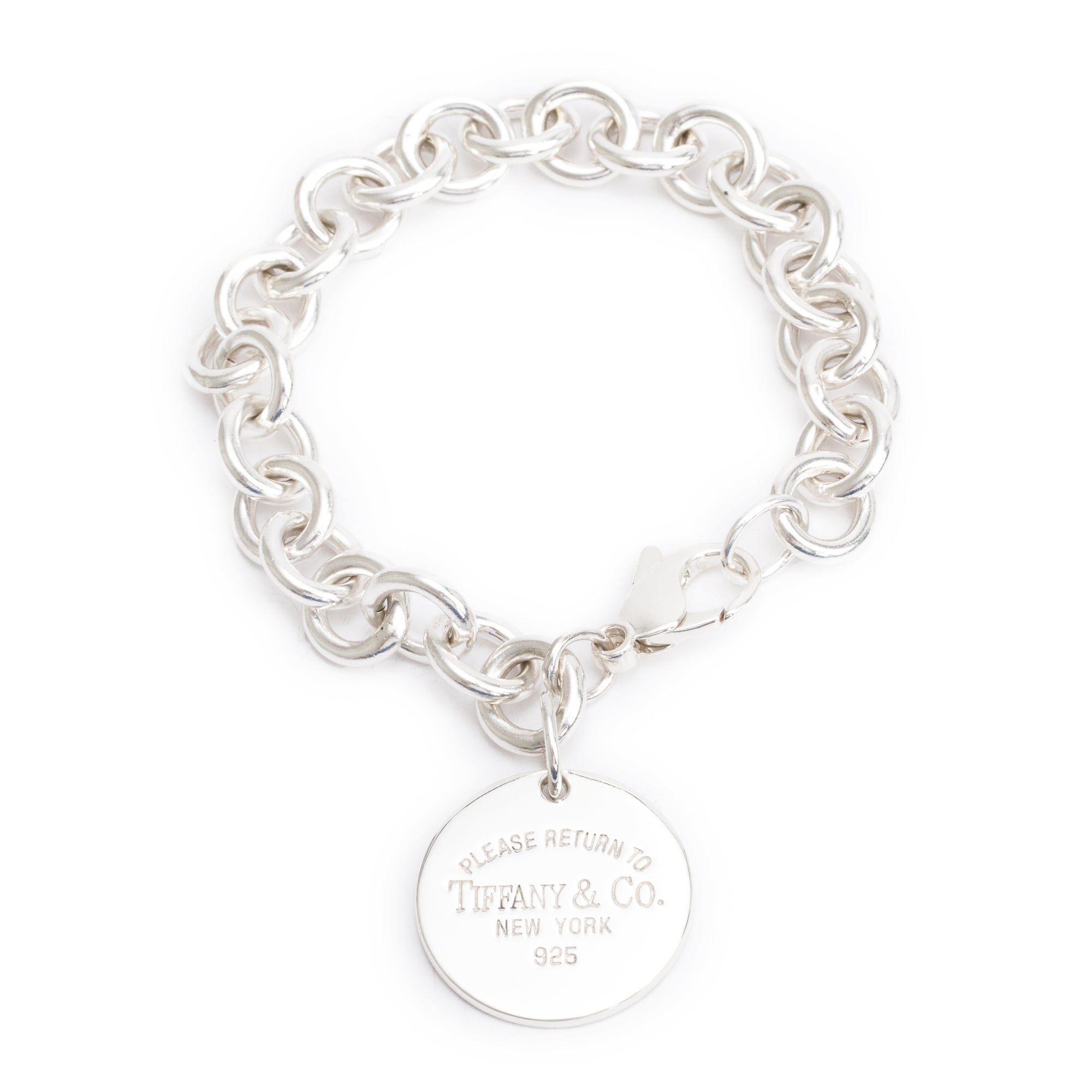 Tiffany & Co. Sterling Silver Return to Tiffany Round Tag Charm Bracelet
