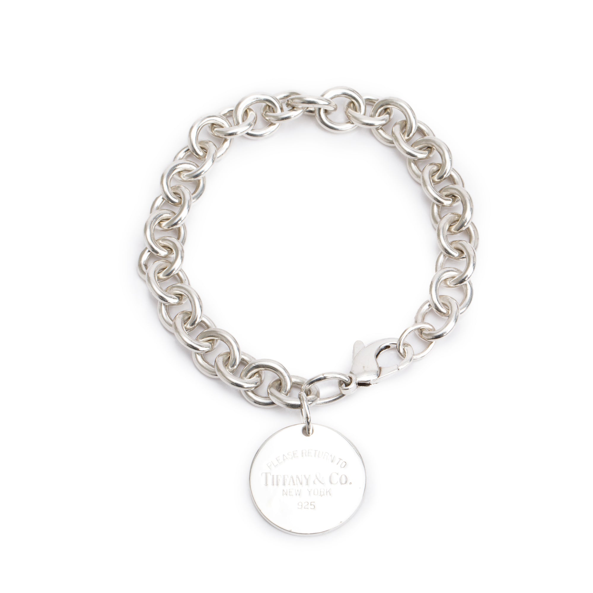 Tiffany & Co. Sterling Silver Return to Tiffany Round Tag Charm Bracelet
