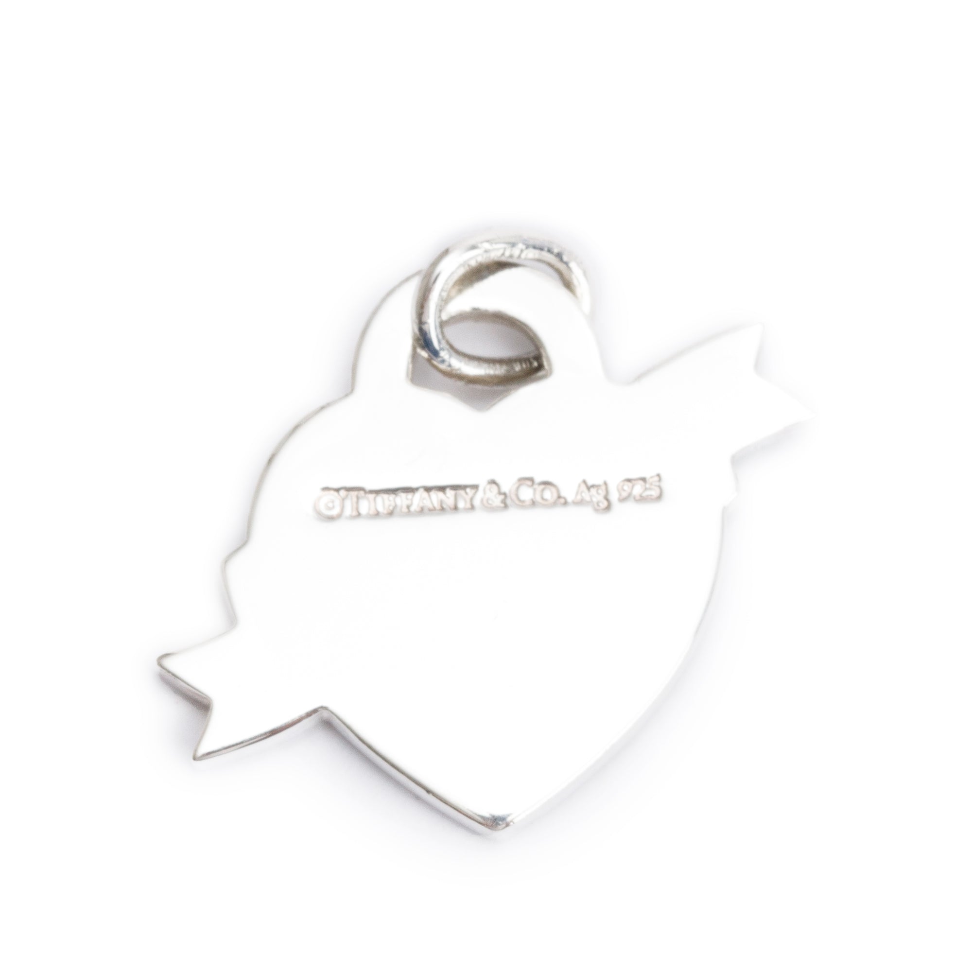 Tiffany & Co. Sterling Silver Return to Tiffany Small Heart Ribbon Charm w/ Blue Enamel