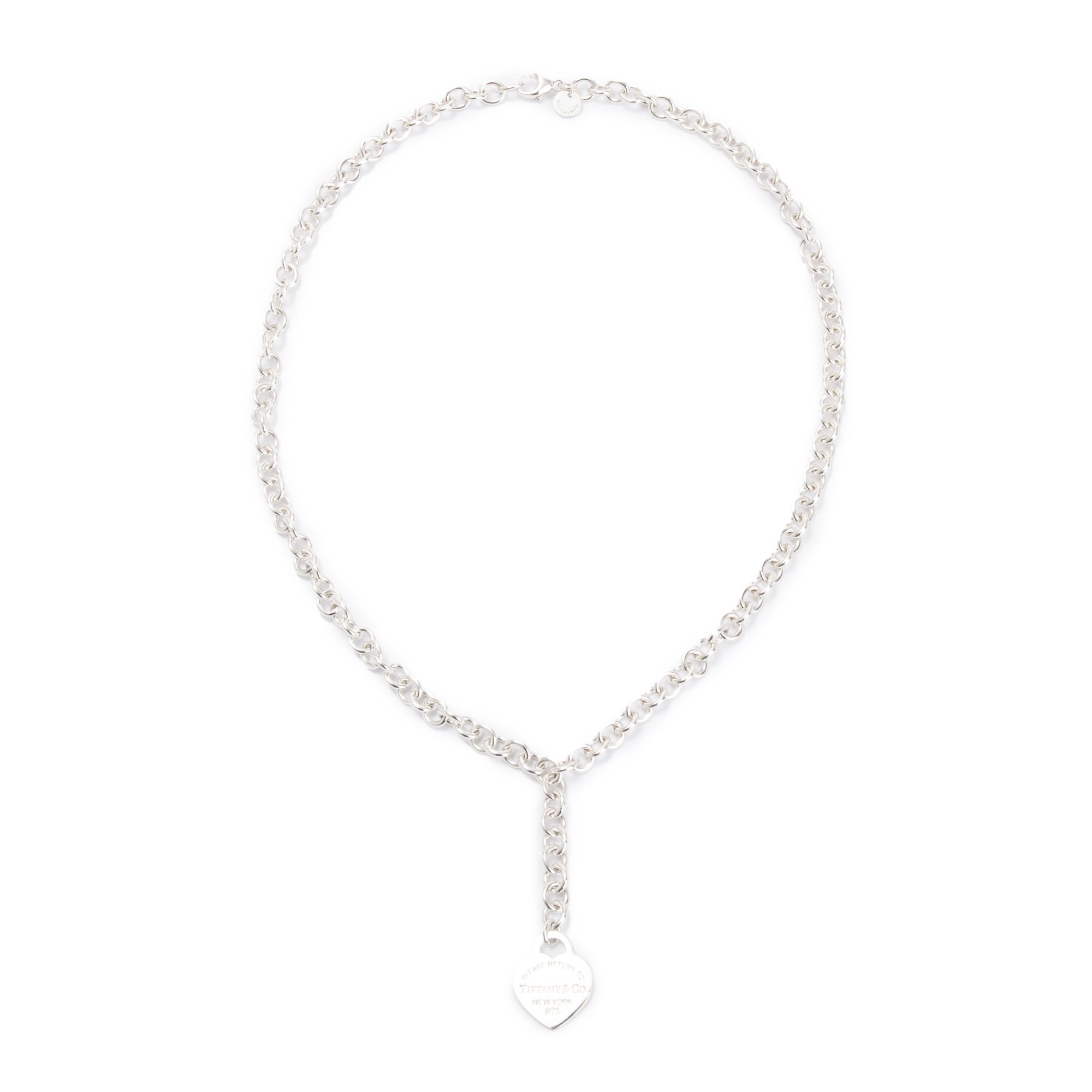 Tiffany & Co. Sterling Silver Return to Tiffany Small Heart Tag Drop Necklace