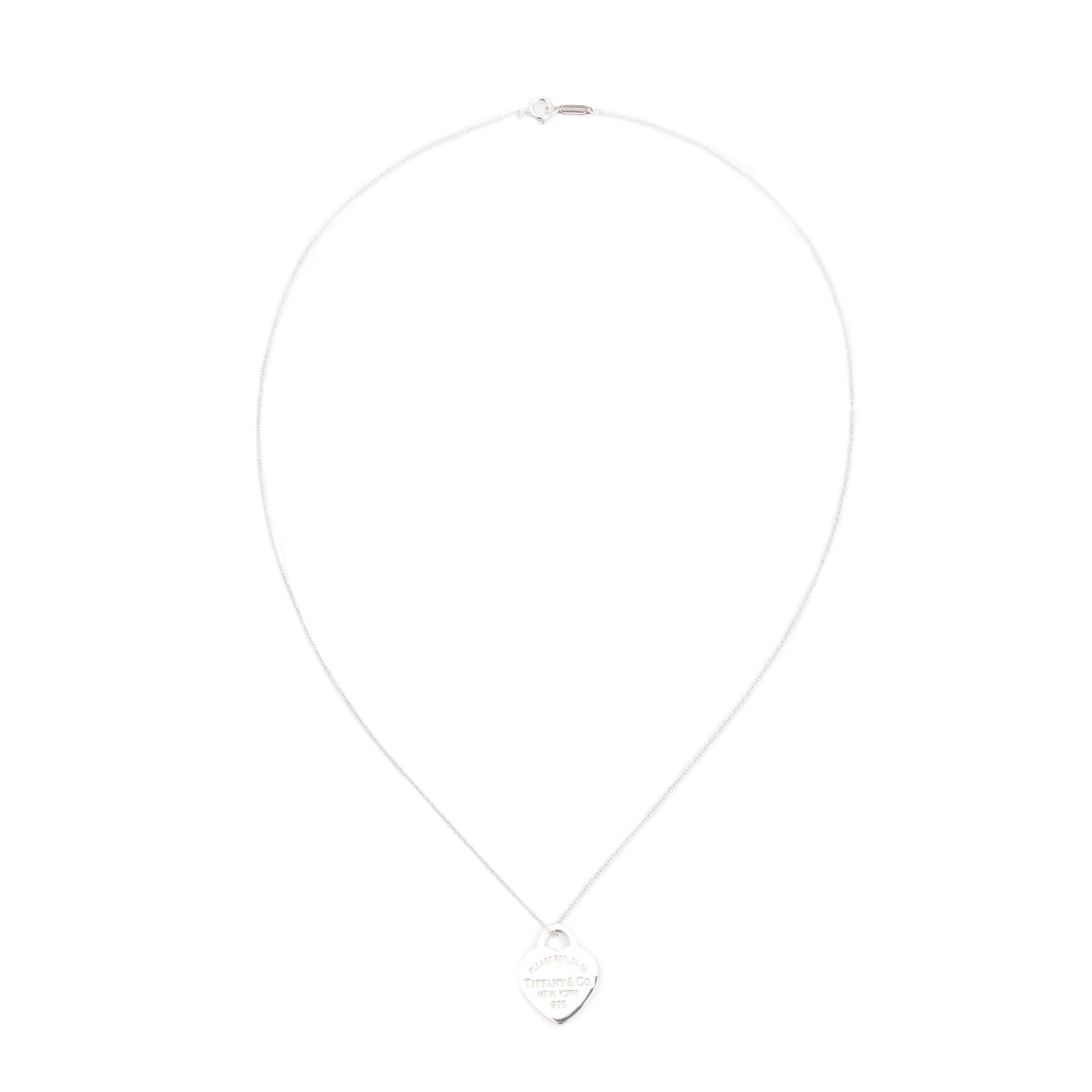 Tiffany & Co. Sterling Silver Return to Tiffany Small Heart Tag Pendant Necklace