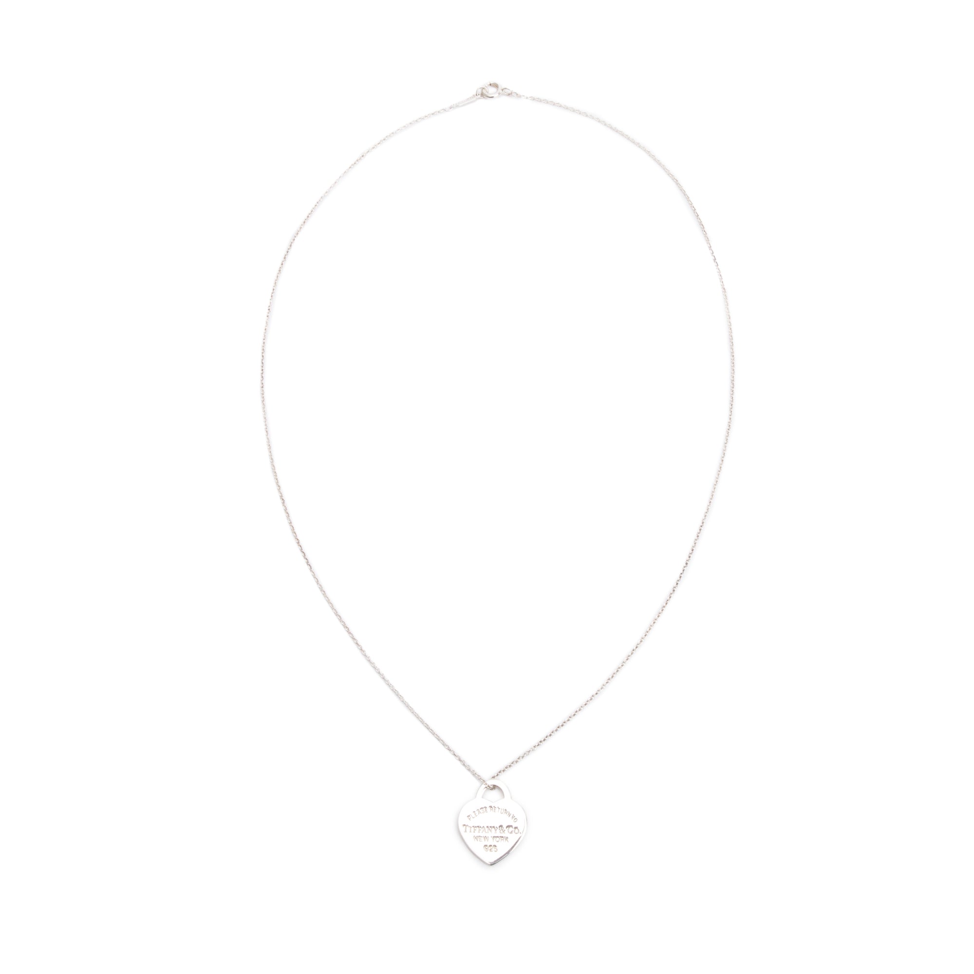 Tiffany & Co. Sterling Silver Return to Tiffany Small Heart Tag Pendant Necklace