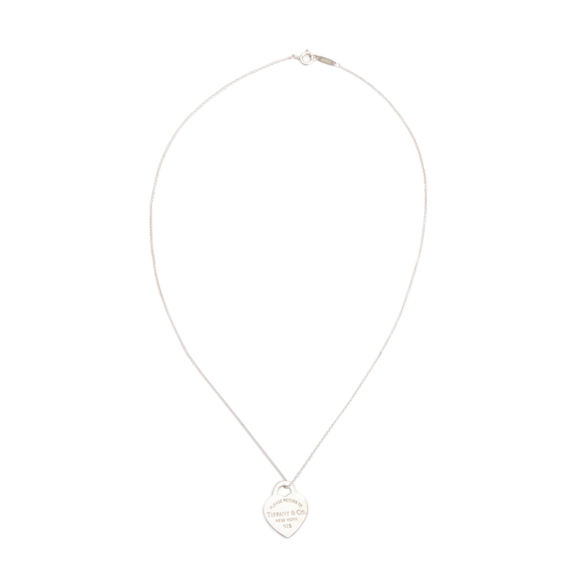 Tiffany & Co. Sterling Silver Return to Tiffany Small Heart Tag Pendant Necklace