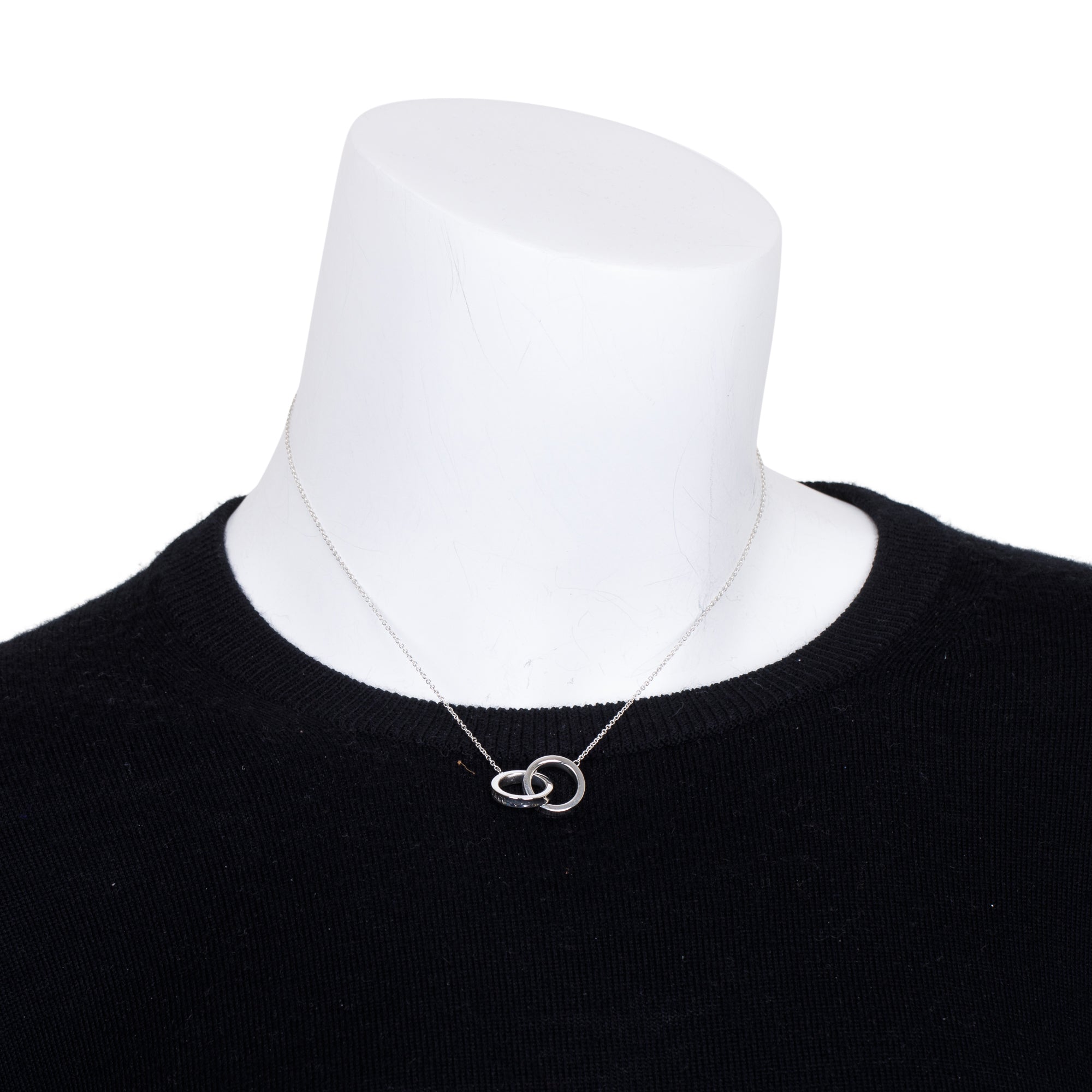 Tiffany & Co. Sterling Silver Small 1837 Interlocking Circles Pendant Necklace