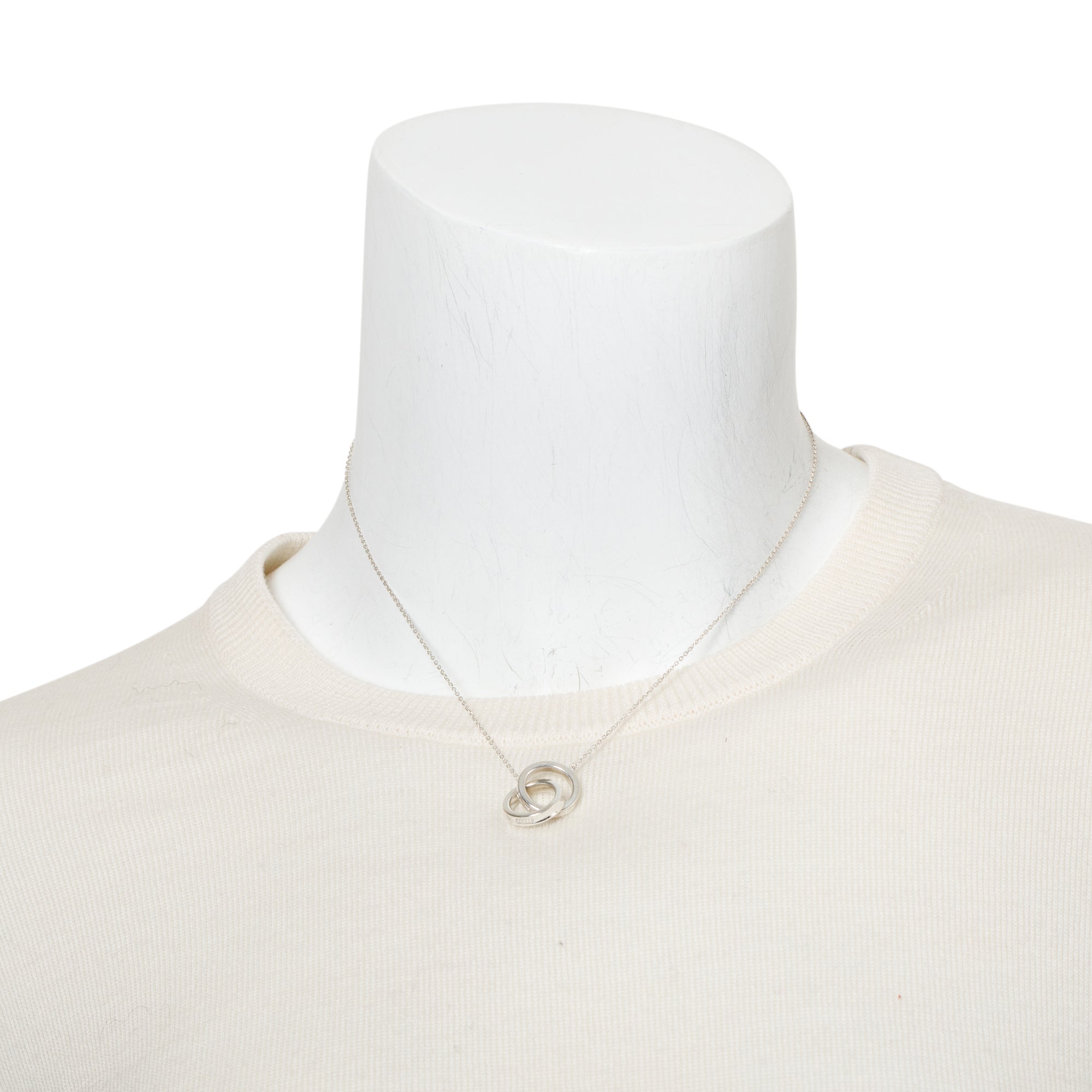 Tiffany & Co. Sterling Silver Small 1837 Interlocking Circles Pendant Necklace