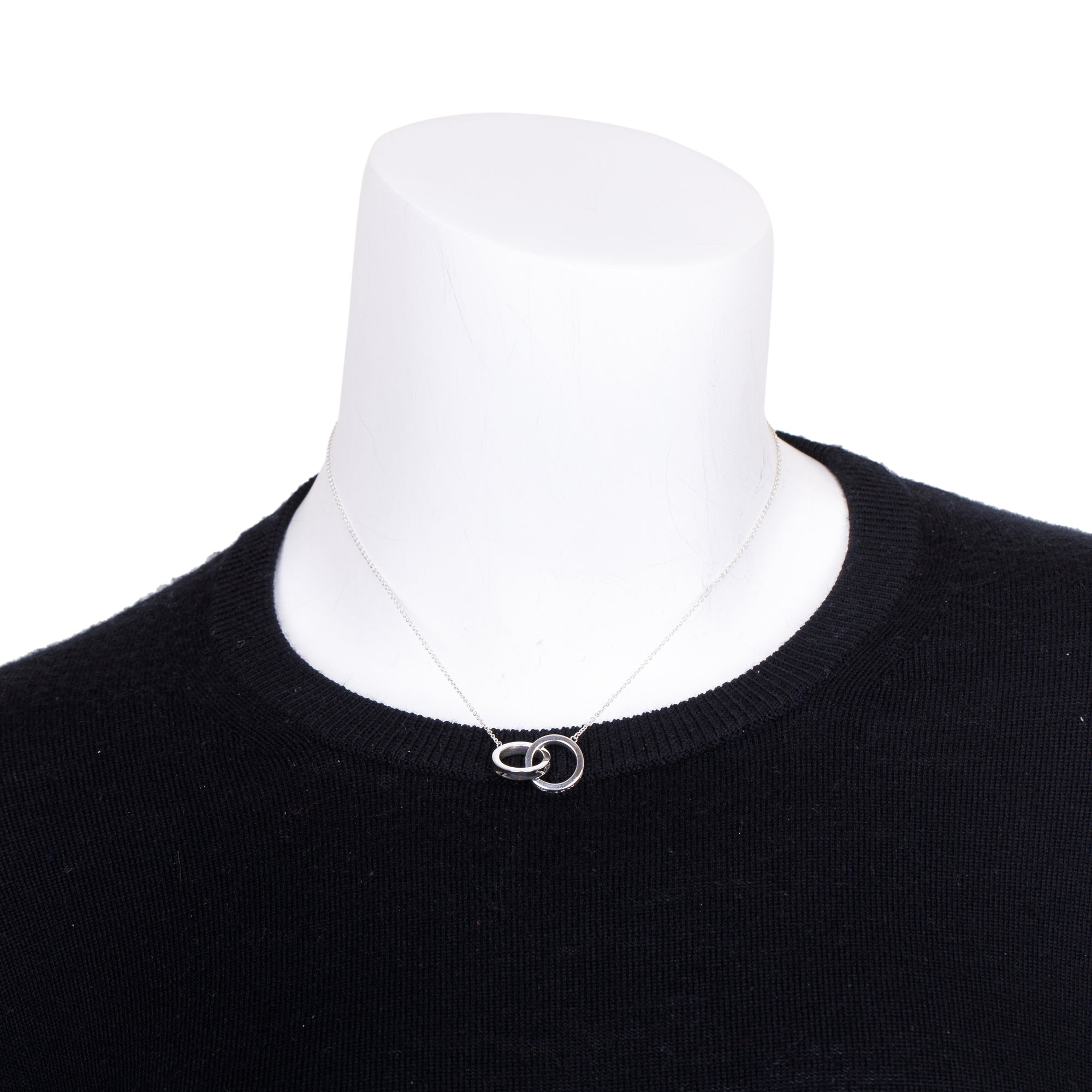 Tiffany & Co. Sterling Silver Small 1837 Interlocking Circles Pendant Necklace