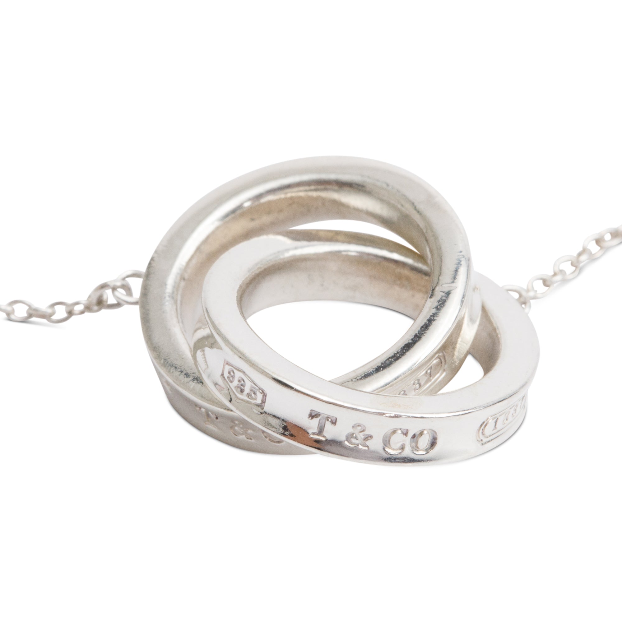 Tiffany & Co. Sterling Silver Small 1837 Interlocking Circles Pendant Necklace