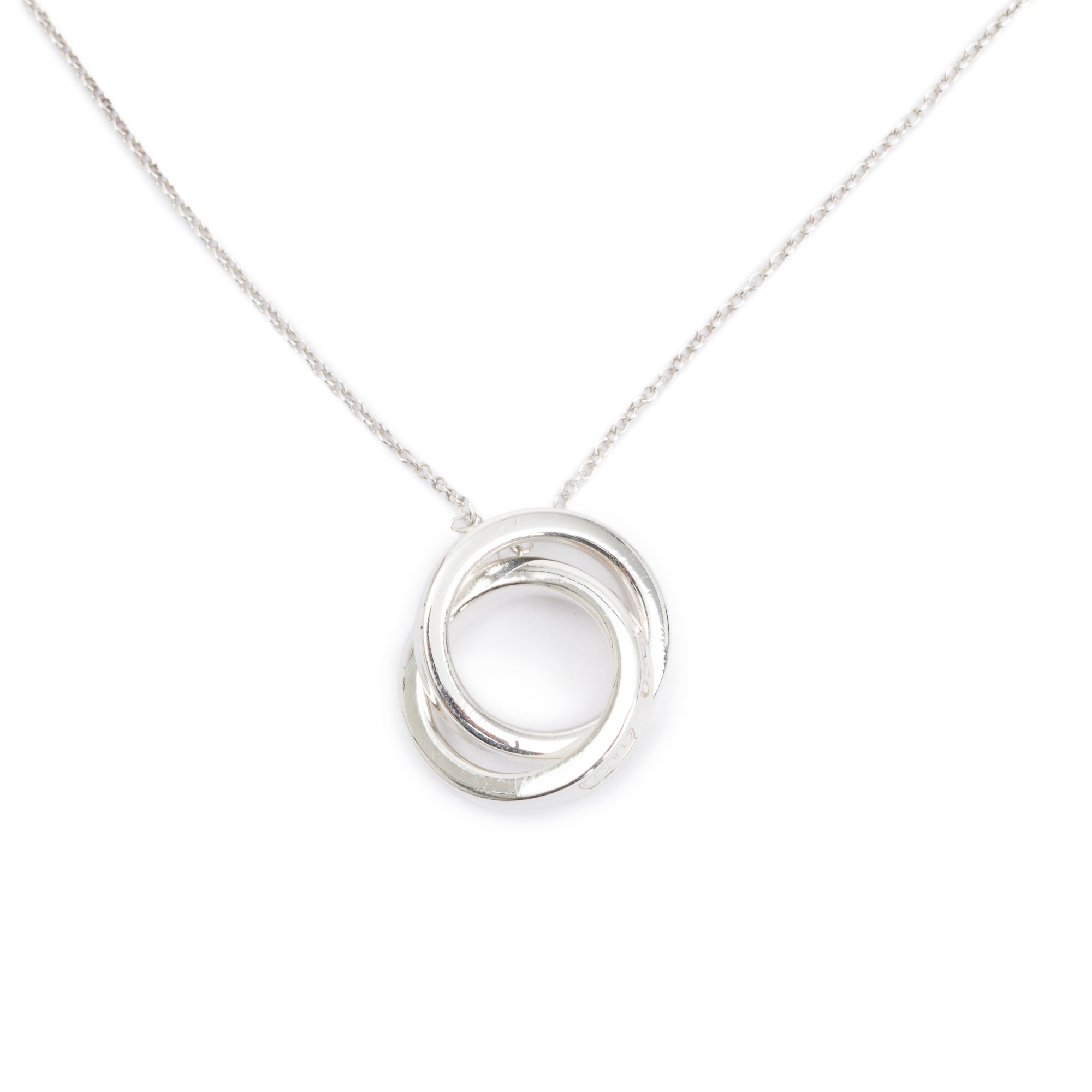 Tiffany & Co. Sterling Silver Small 1837 Interlocking Circles Pendant Necklace