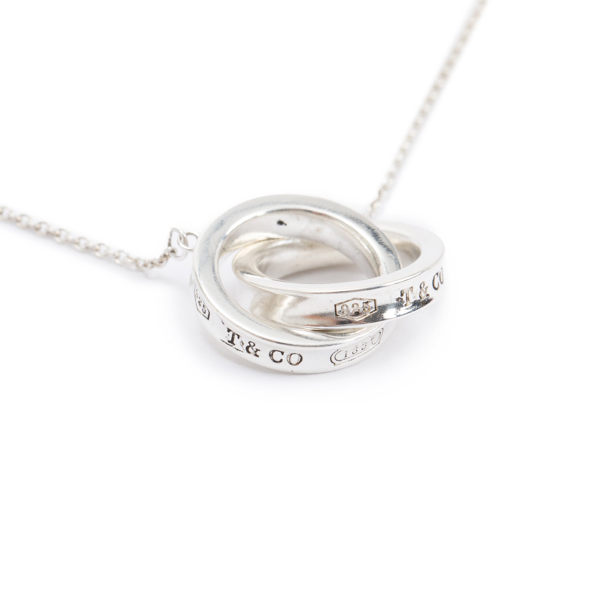 Tiffany & Co. Sterling Silver Small 1837 Interlocking Circles Pendant Necklace