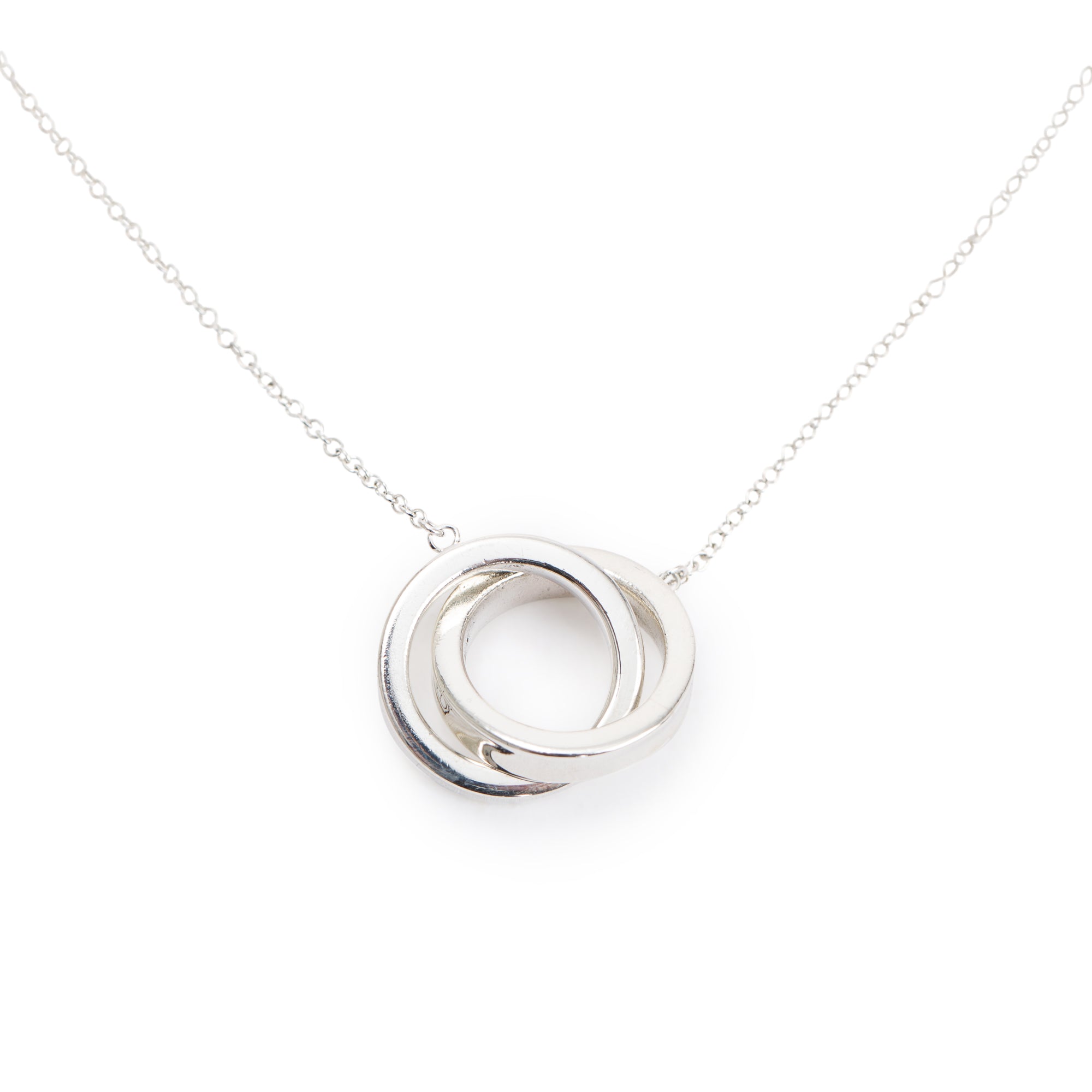 Tiffany & Co. Sterling Silver Small 1837 Interlocking Circles Pendant Necklace