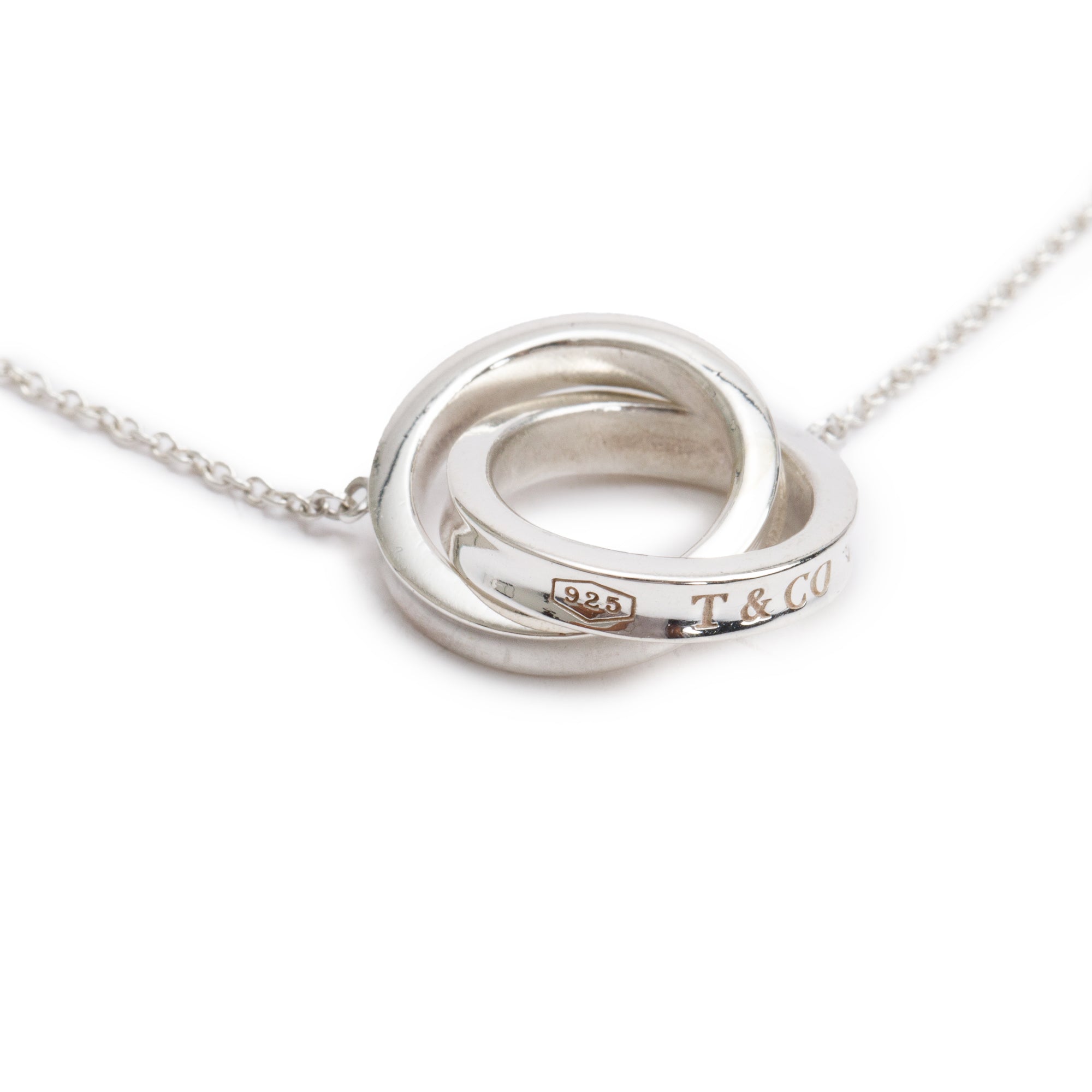 Tiffany & Co. Sterling Silver Small 1837 Interlocking Circles Pendant Necklace