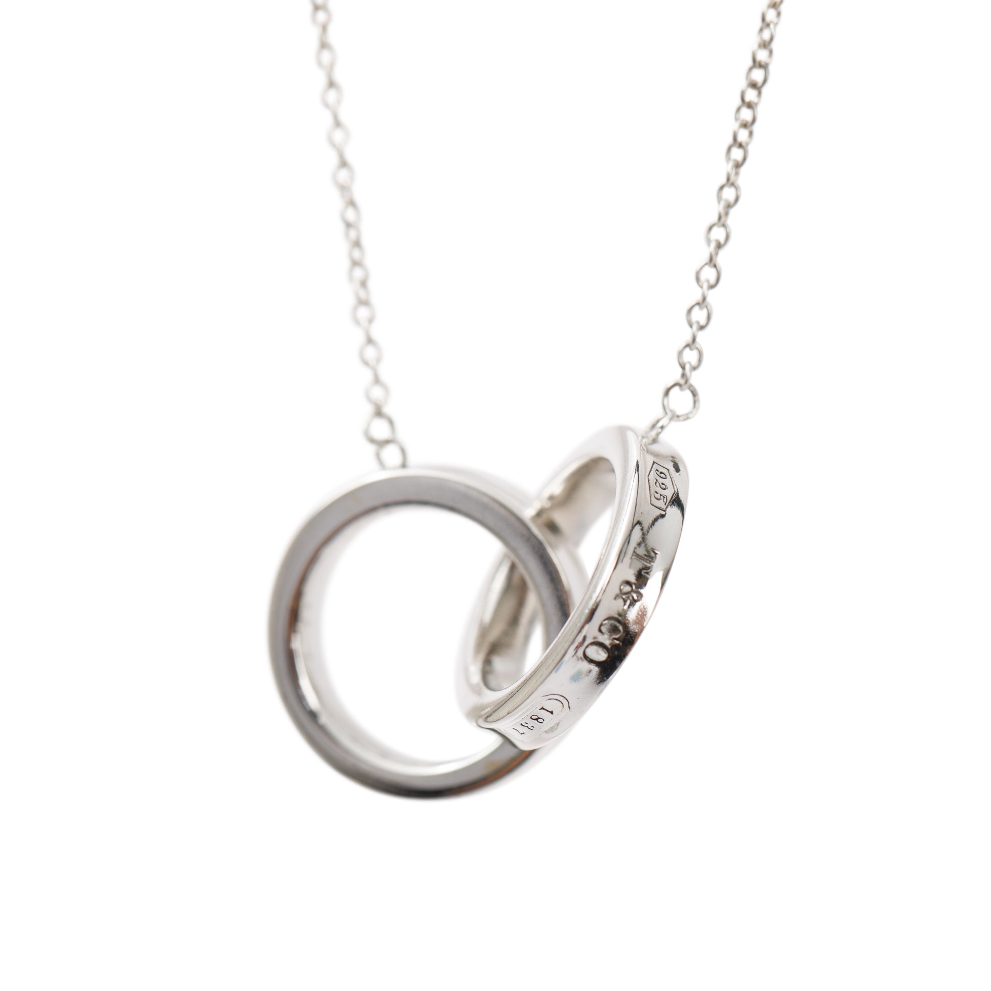 Tiffany & Co. Sterling Silver Small 1837 Interlocking Circles Pendant Necklace