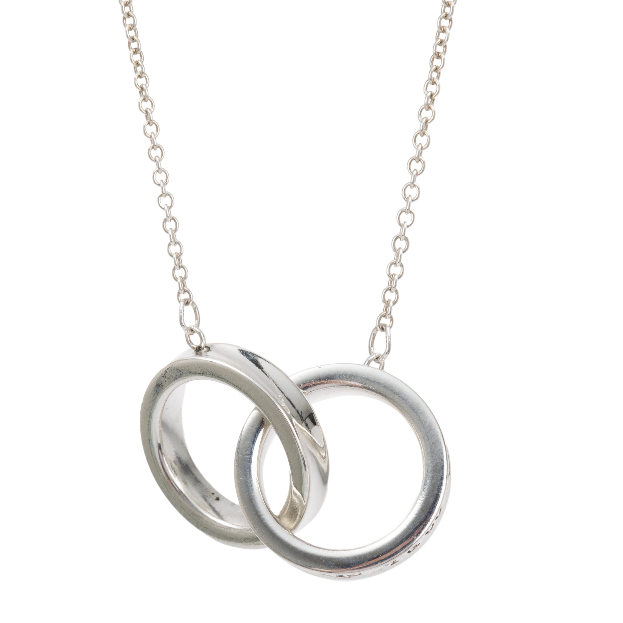 Tiffany & Co. Sterling Silver Small 1837 Interlocking Circles Pendant Necklace