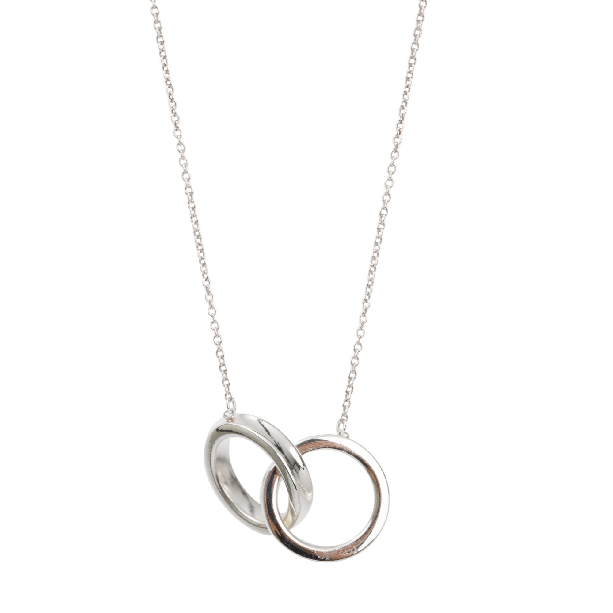 Tiffany & Co. Sterling Silver Small 1837 Interlocking Circles Pendant Necklace
