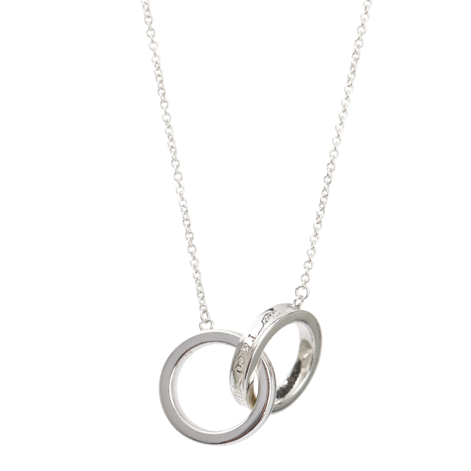Tiffany & Co. Sterling Silver Small 1837 Interlocking Circles Pendant Necklace