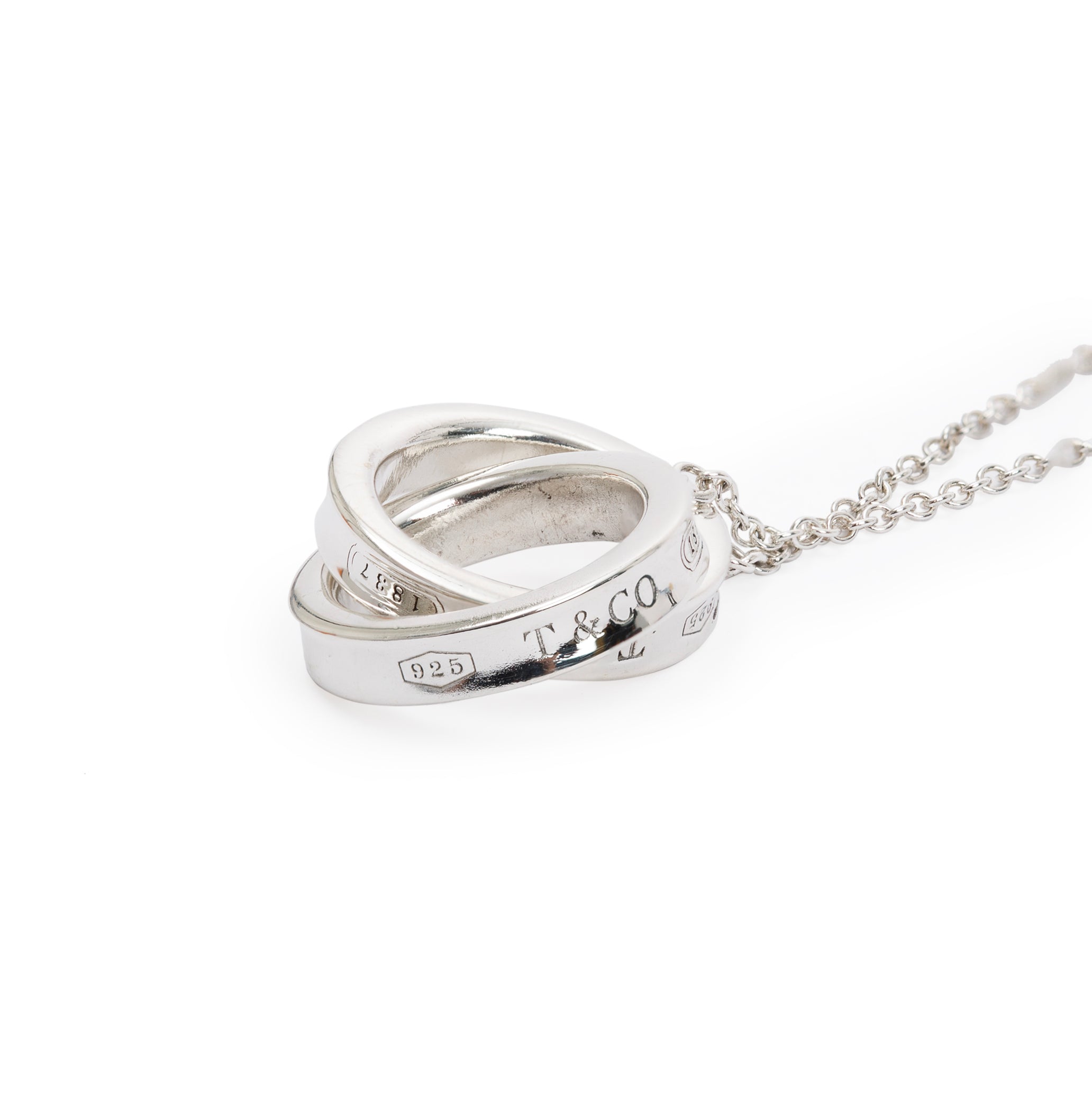 Tiffany & Co. Sterling Silver Small 1837 Interlocking Circles Pendant Necklace