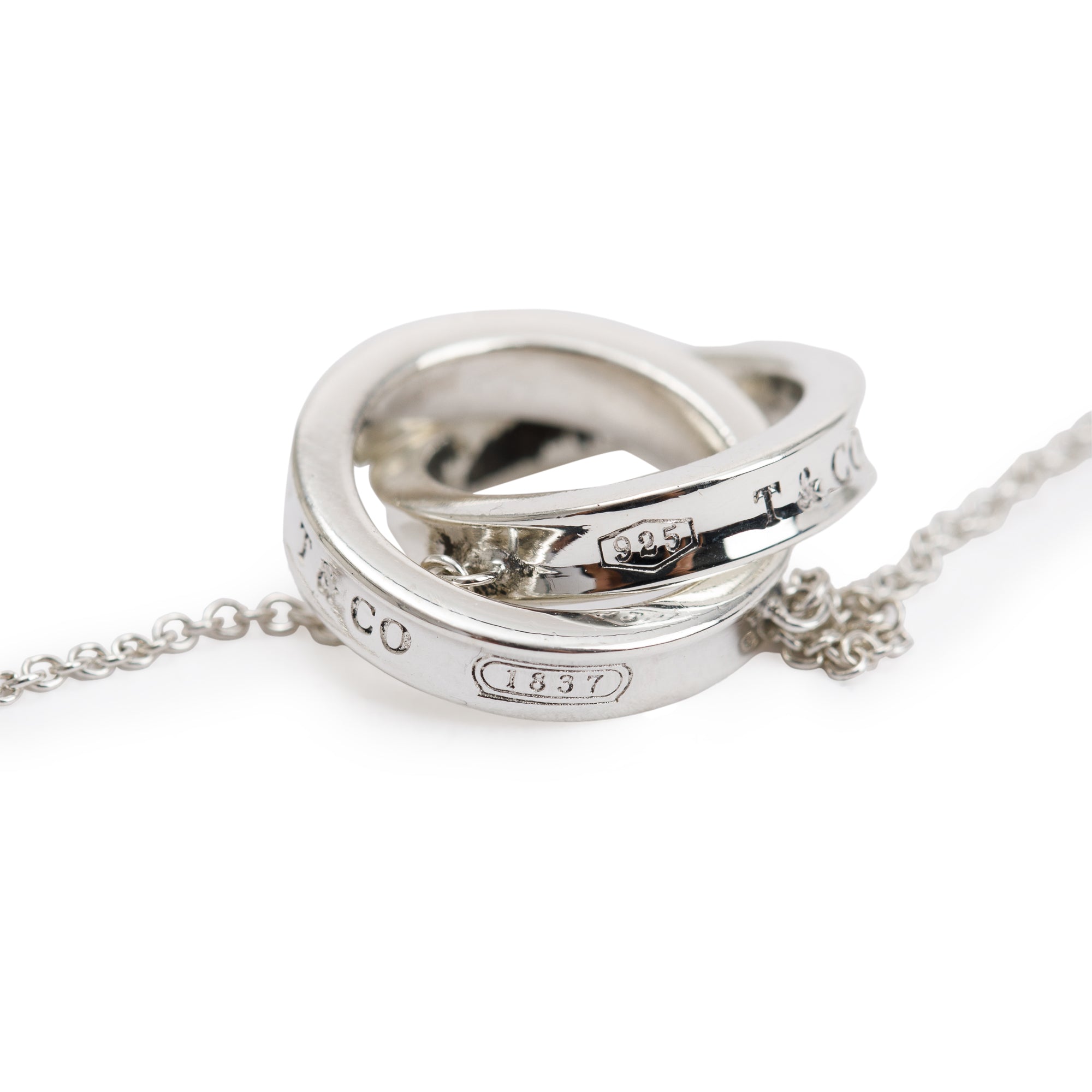 Tiffany & Co. Sterling Silver Small 1837 Interlocking Circles Pendant Necklace