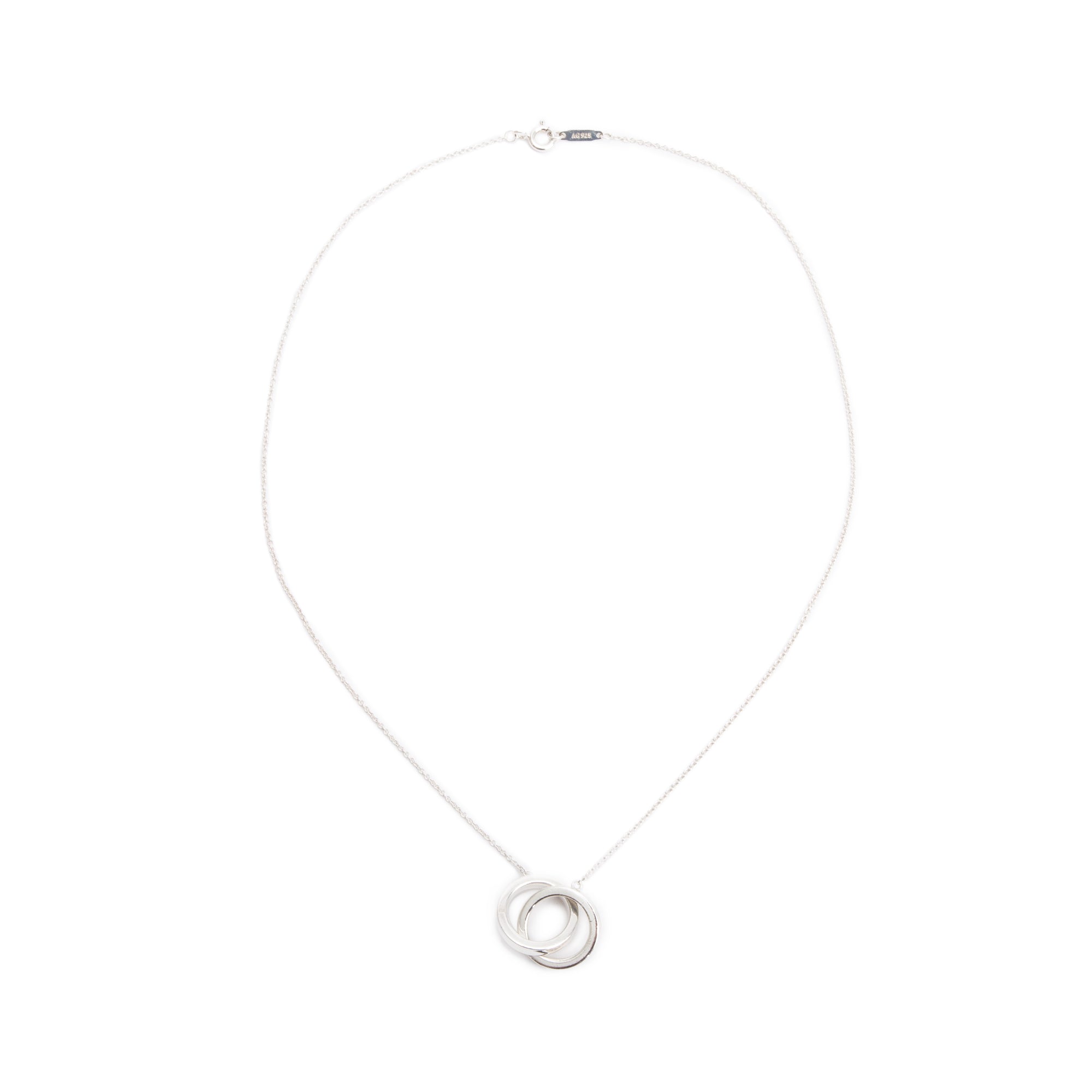 Tiffany & Co. Sterling Silver Small 1837 Interlocking Circles Pendant Necklace