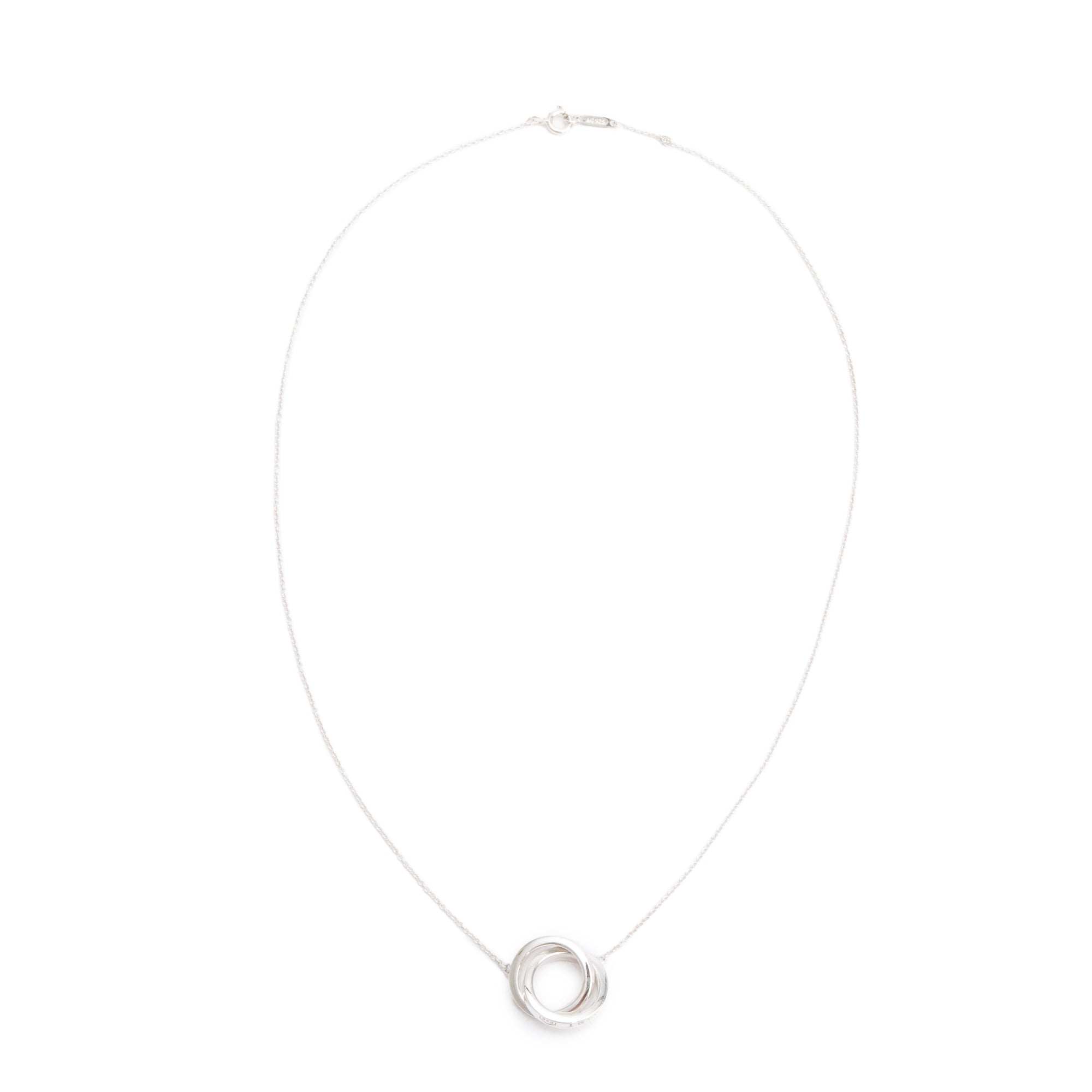 Tiffany & Co. Sterling Silver Small 1837 Interlocking Circles Pendant Necklace