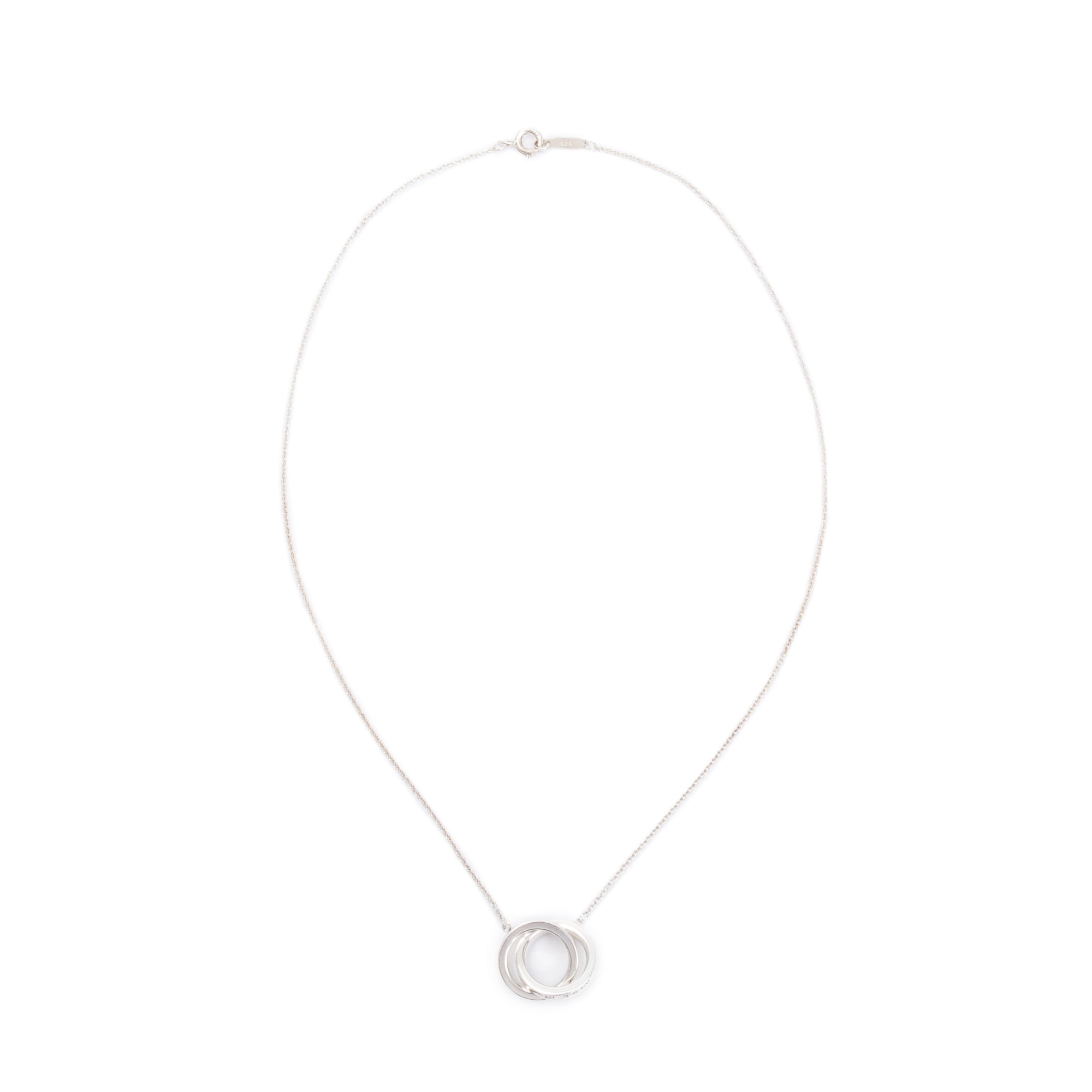 Tiffany & Co. Sterling Silver Small 1837 Interlocking Circles Pendant Necklace