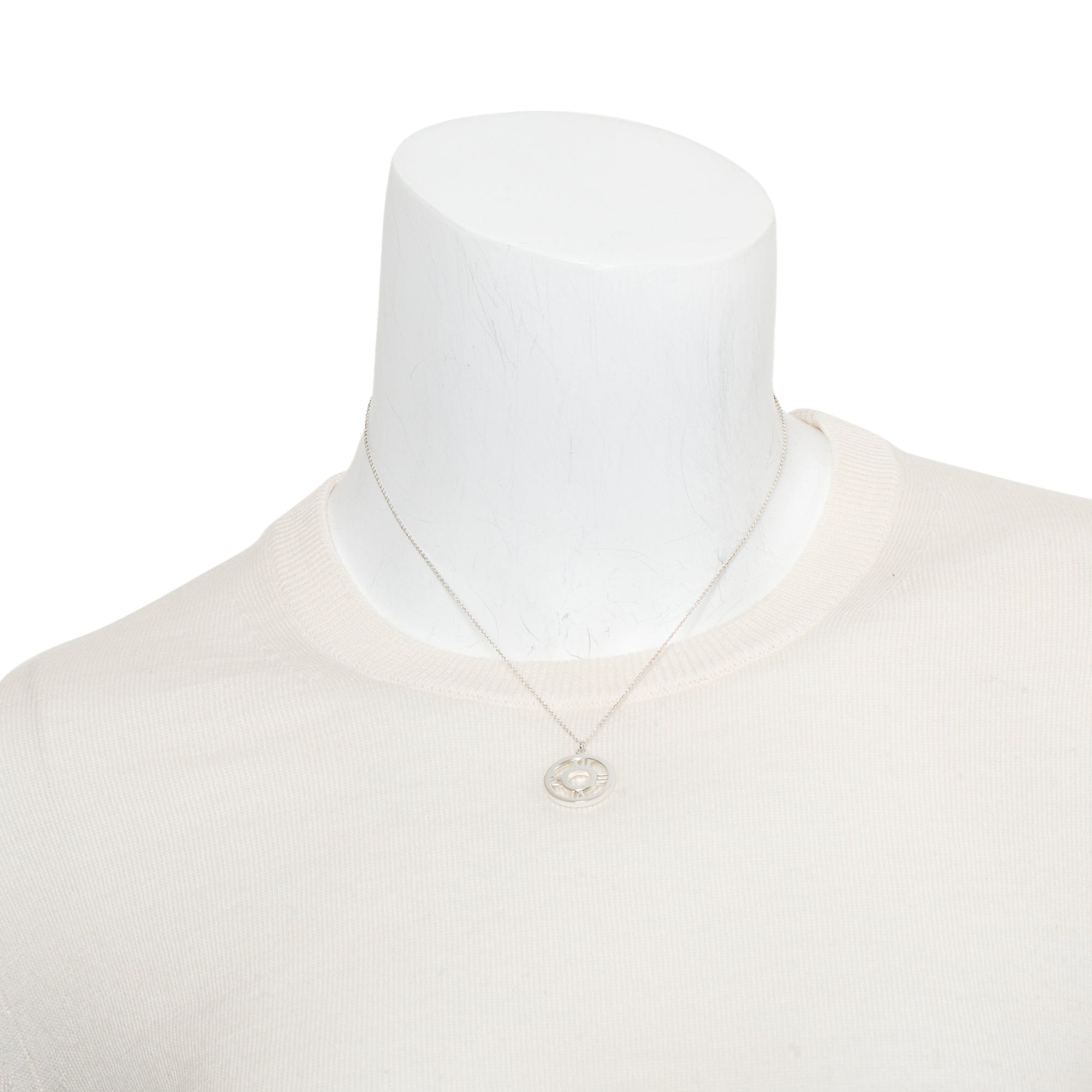 Tiffany & Co. Sterling Silver Small Atlas Pierced Circle Pendant Necklace