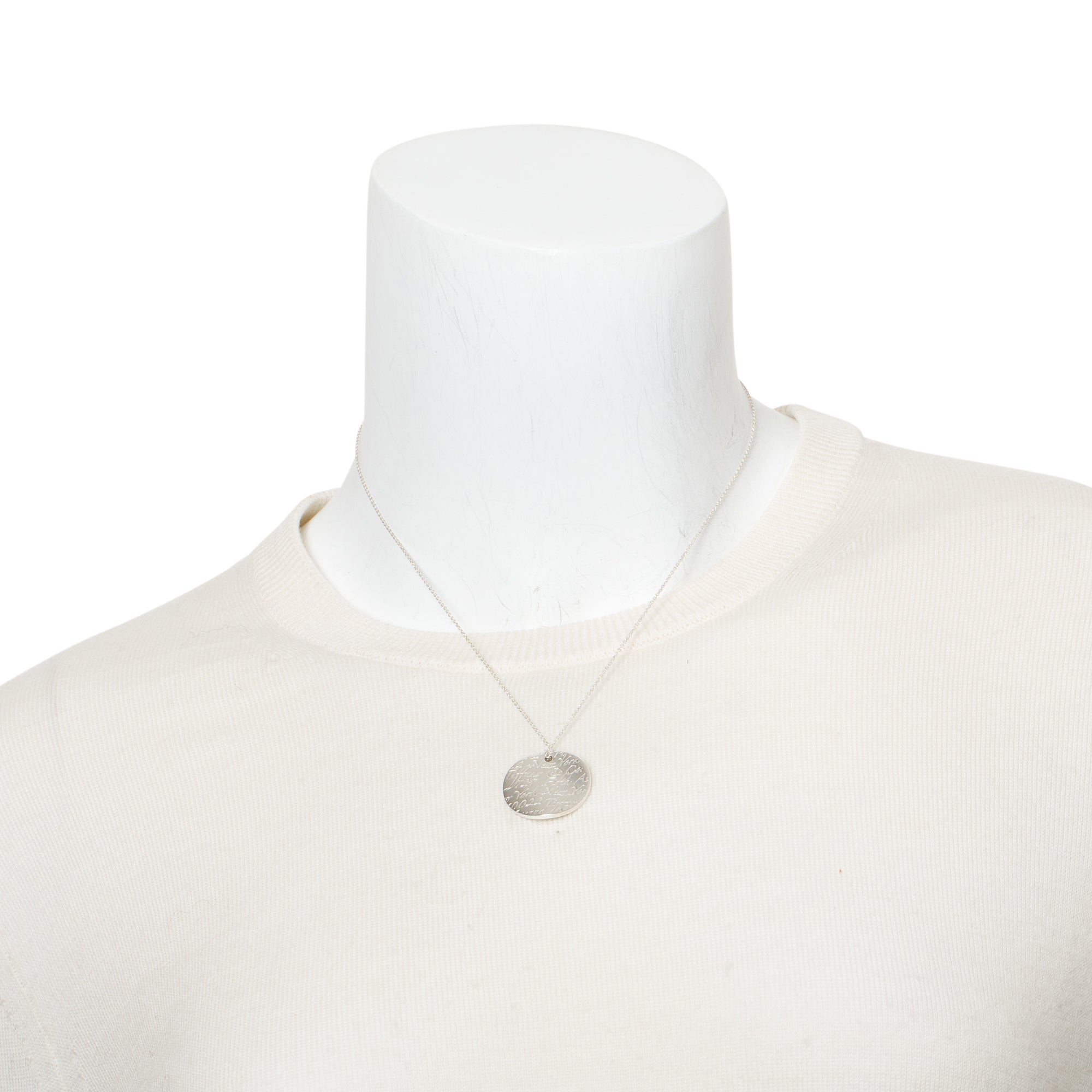 Tiffany & Co. Sterling Silver Small Notes Round Pendant Necklace