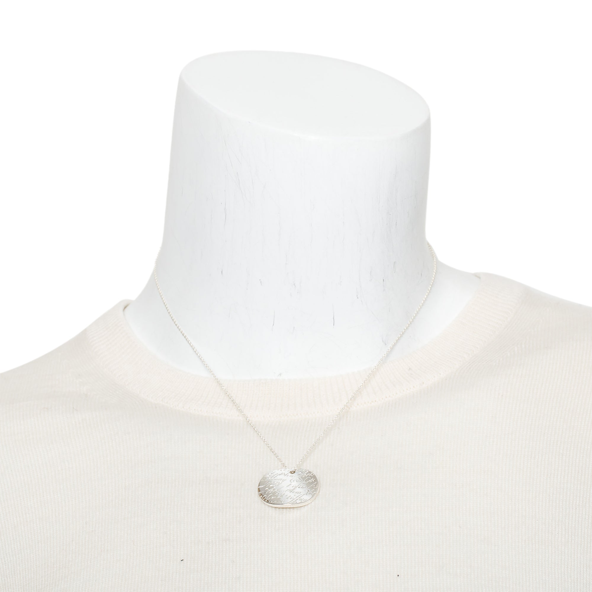 Tiffany & Co. Sterling Silver Small Notes Round Pendant Necklace