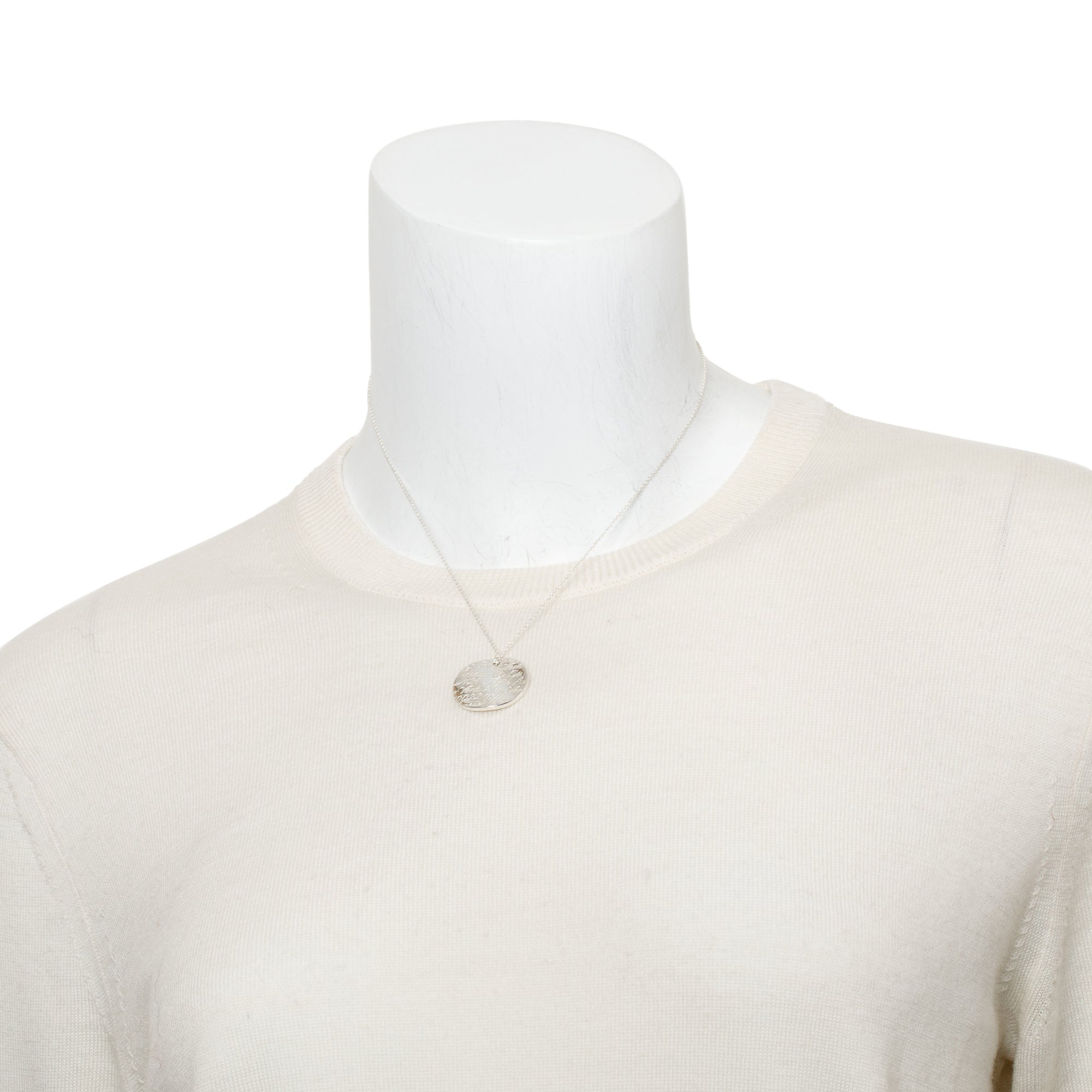 Tiffany & Co. Sterling Silver Small Notes Round Pendant Necklace