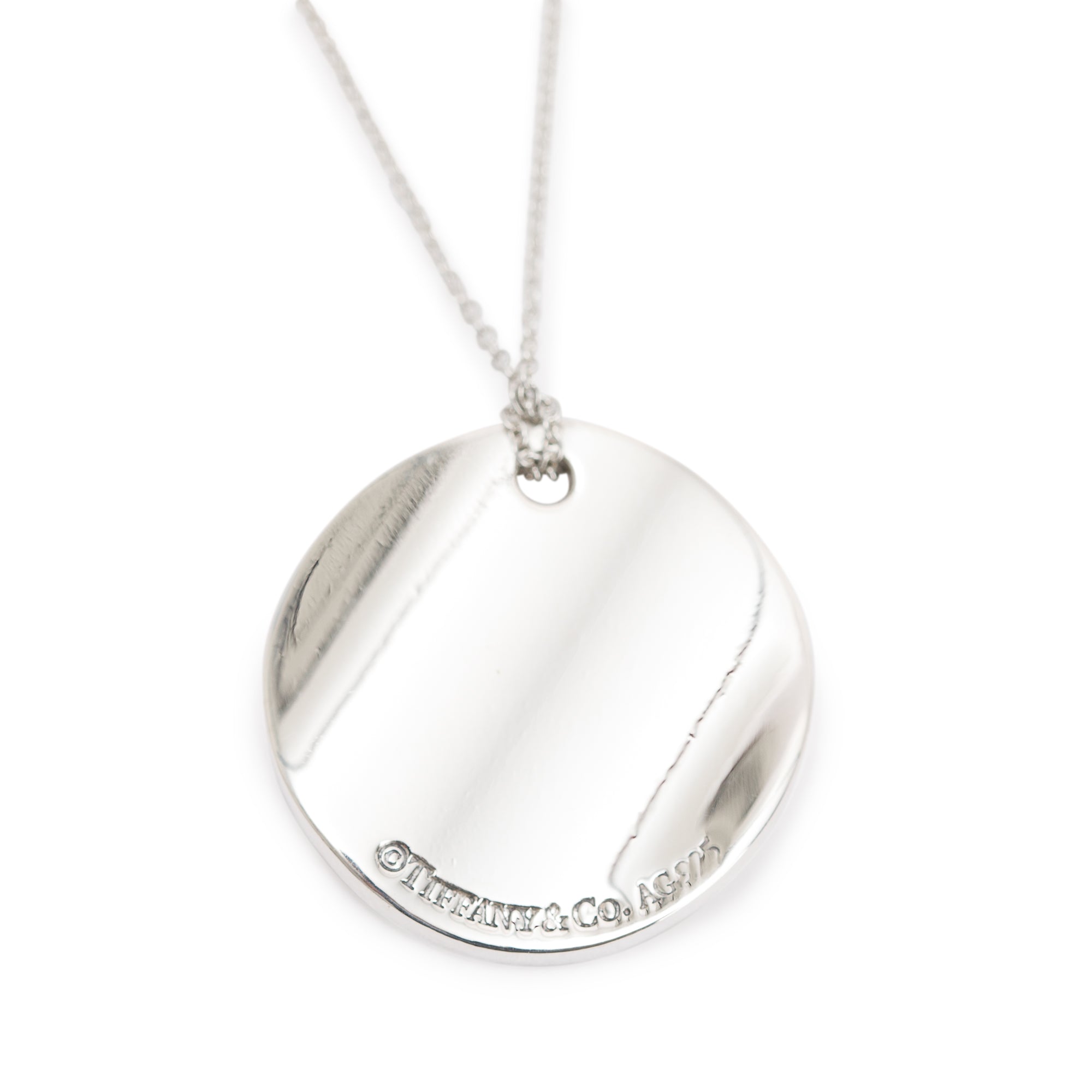 Tiffany & Co. Sterling Silver Small Notes Round Pendant Necklace