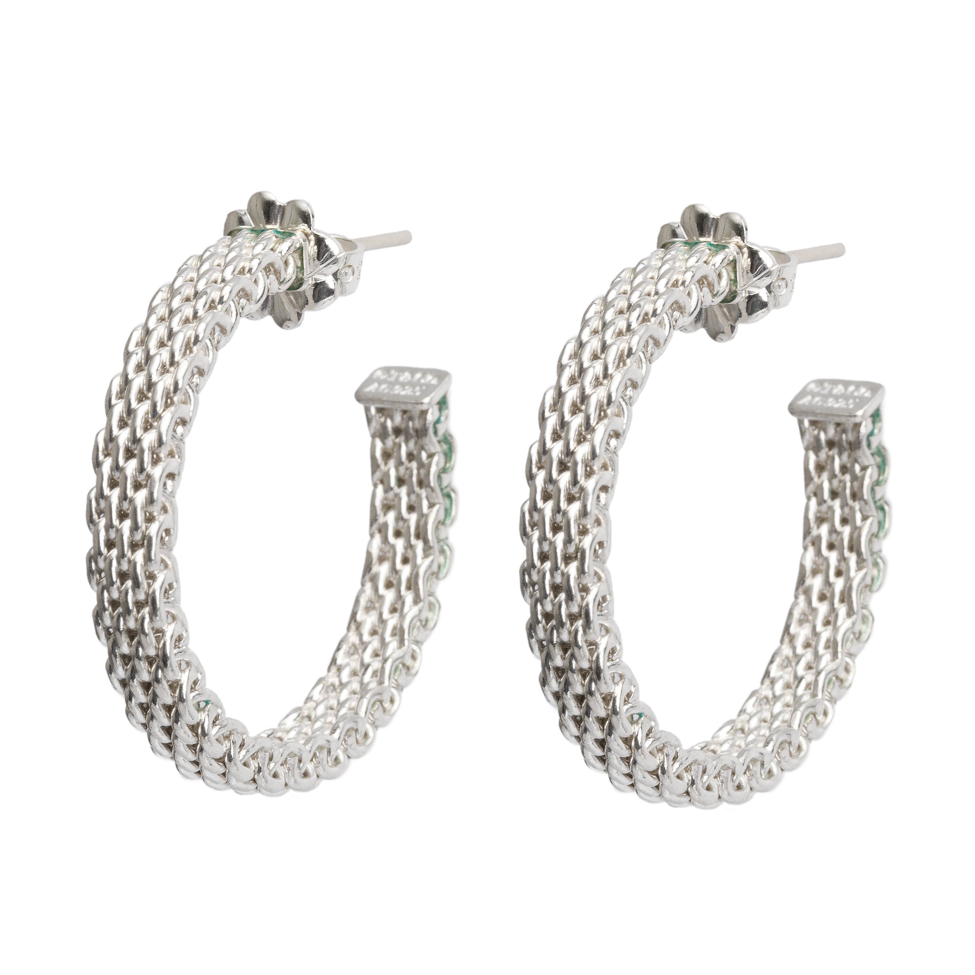 Tiffany & Co. Sterling Silver Somerset Medium Hoop Earrings