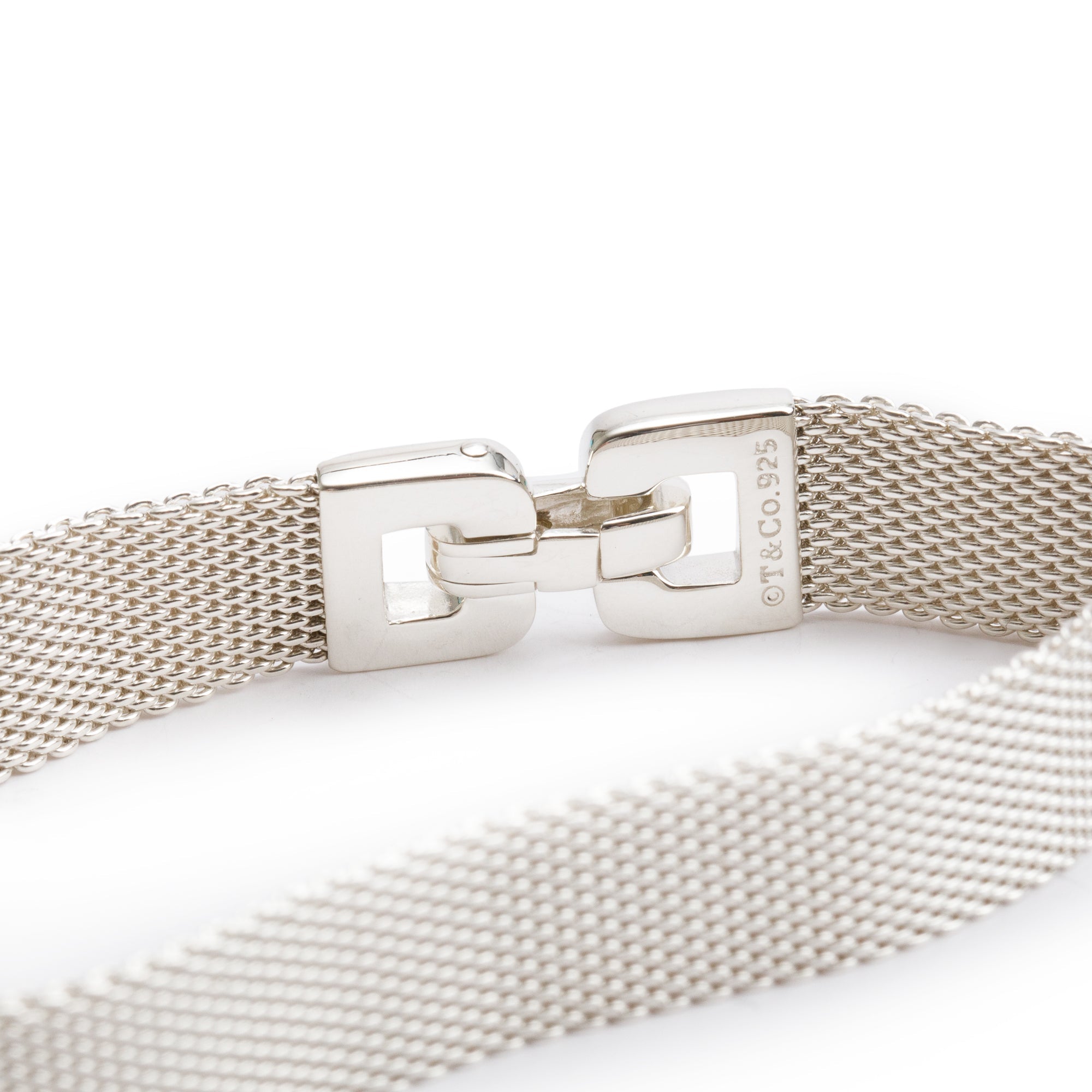 Tiffany & Co. Sterling Silver Somerset Mesh Buckle Bracelet