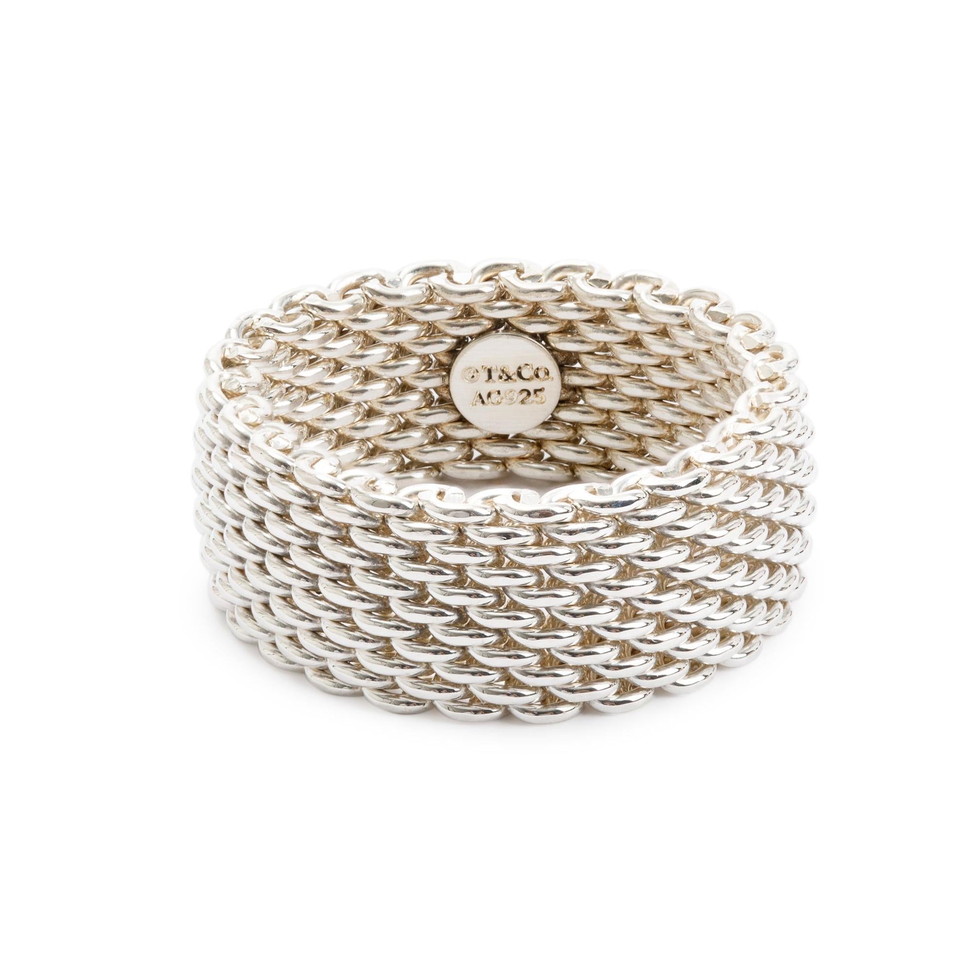 Tiffany & Co. Sterling Silver Somerset Mesh Ring, Size 11
