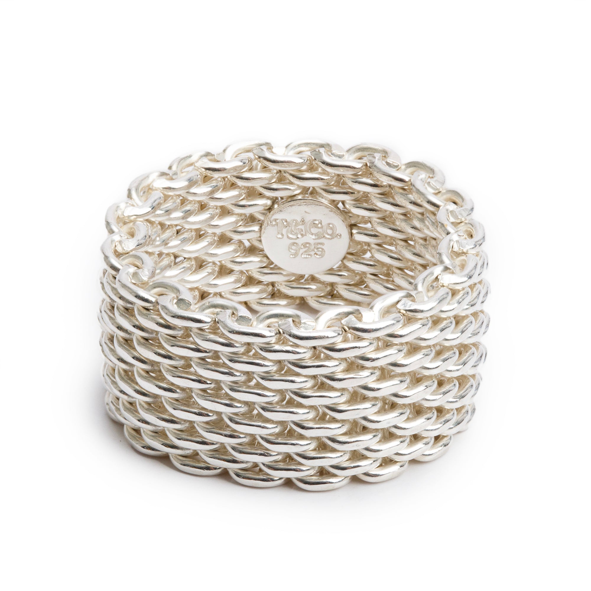 Tiffany & Co. Sterling Silver Somerset Mesh Ring, Size 5.5