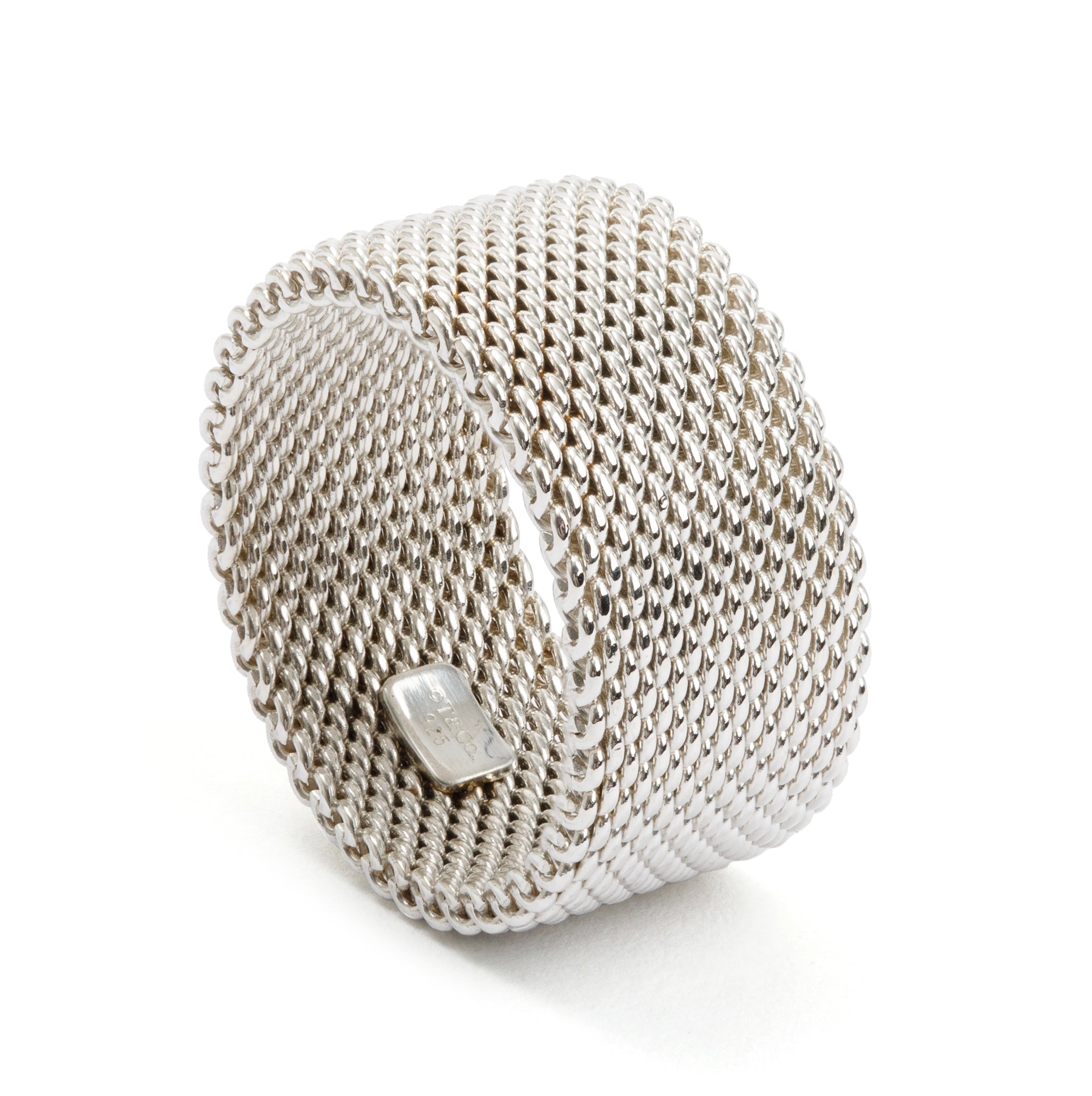 Tiffany & Co. Sterling Silver Somerset Mesh Ring, Size 5.75