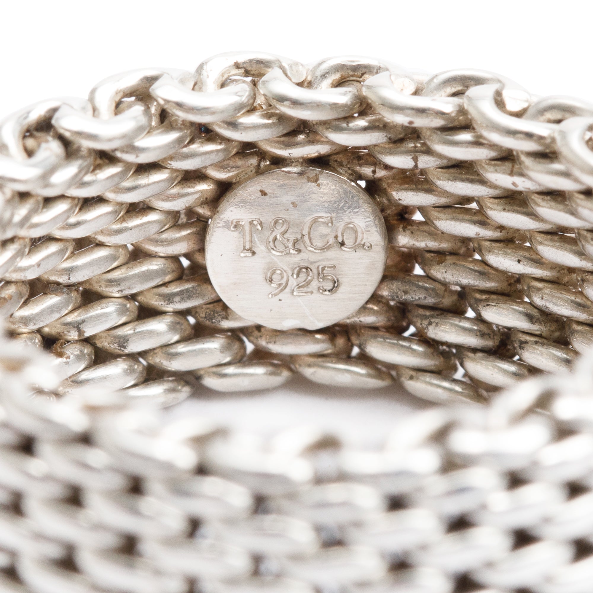 Tiffany & Co. Sterling Silver Somerset Mesh Ring, Size 6.5