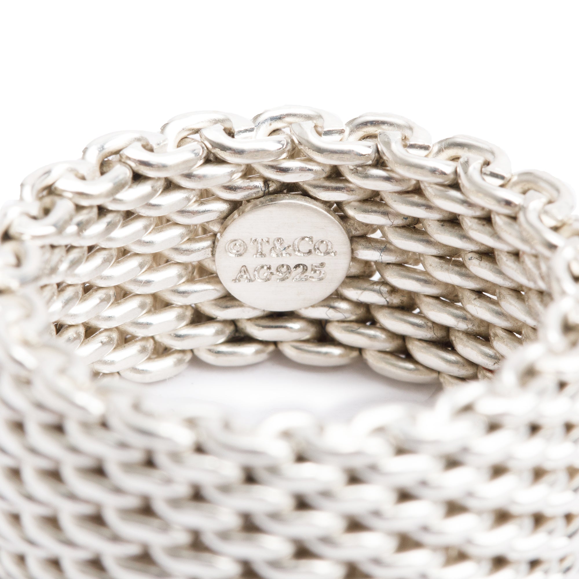 Tiffany & Co. Sterling Silver Somerset Mesh Ring, Size 6.5