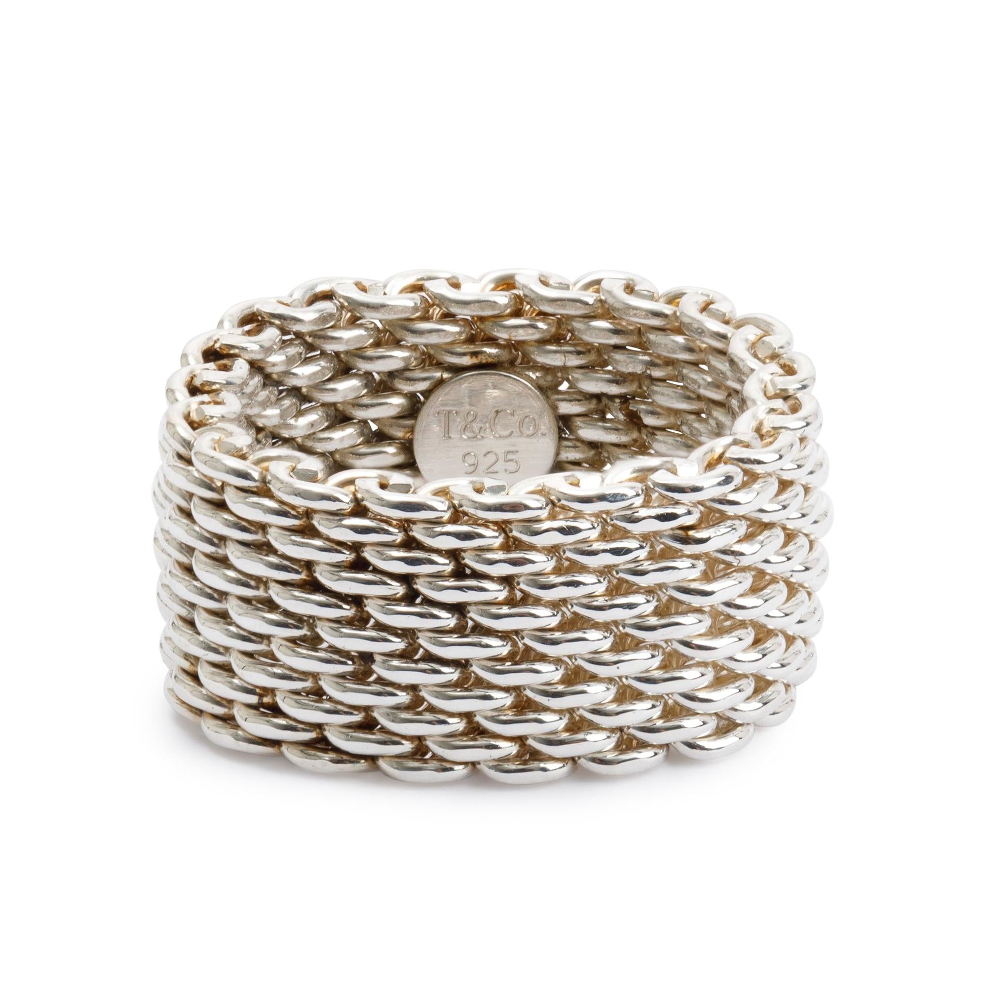 Tiffany & Co. Sterling Silver Somerset Mesh Ring, Size 6