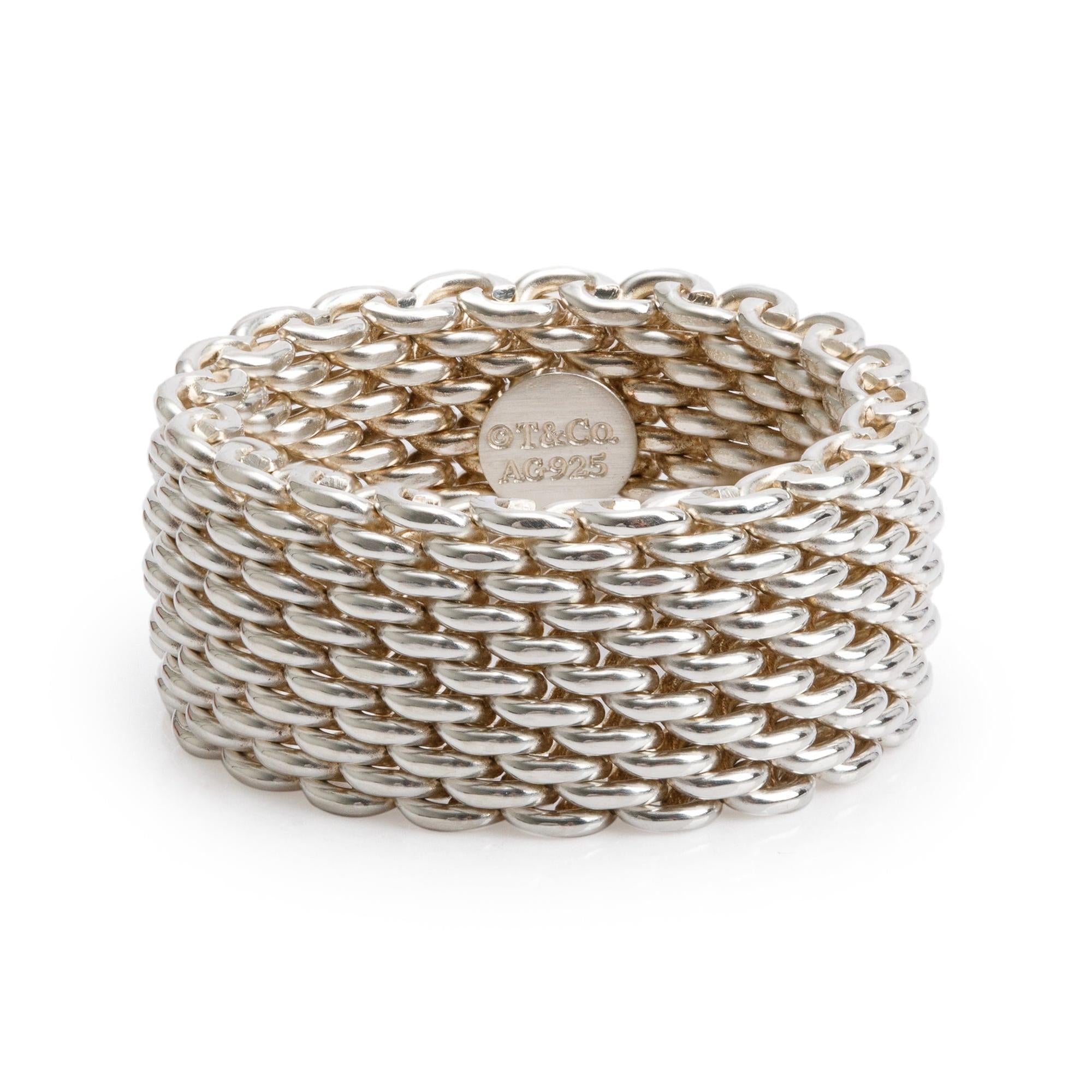 Tiffany & Co. Sterling Silver Somerset Mesh Ring, Size 7