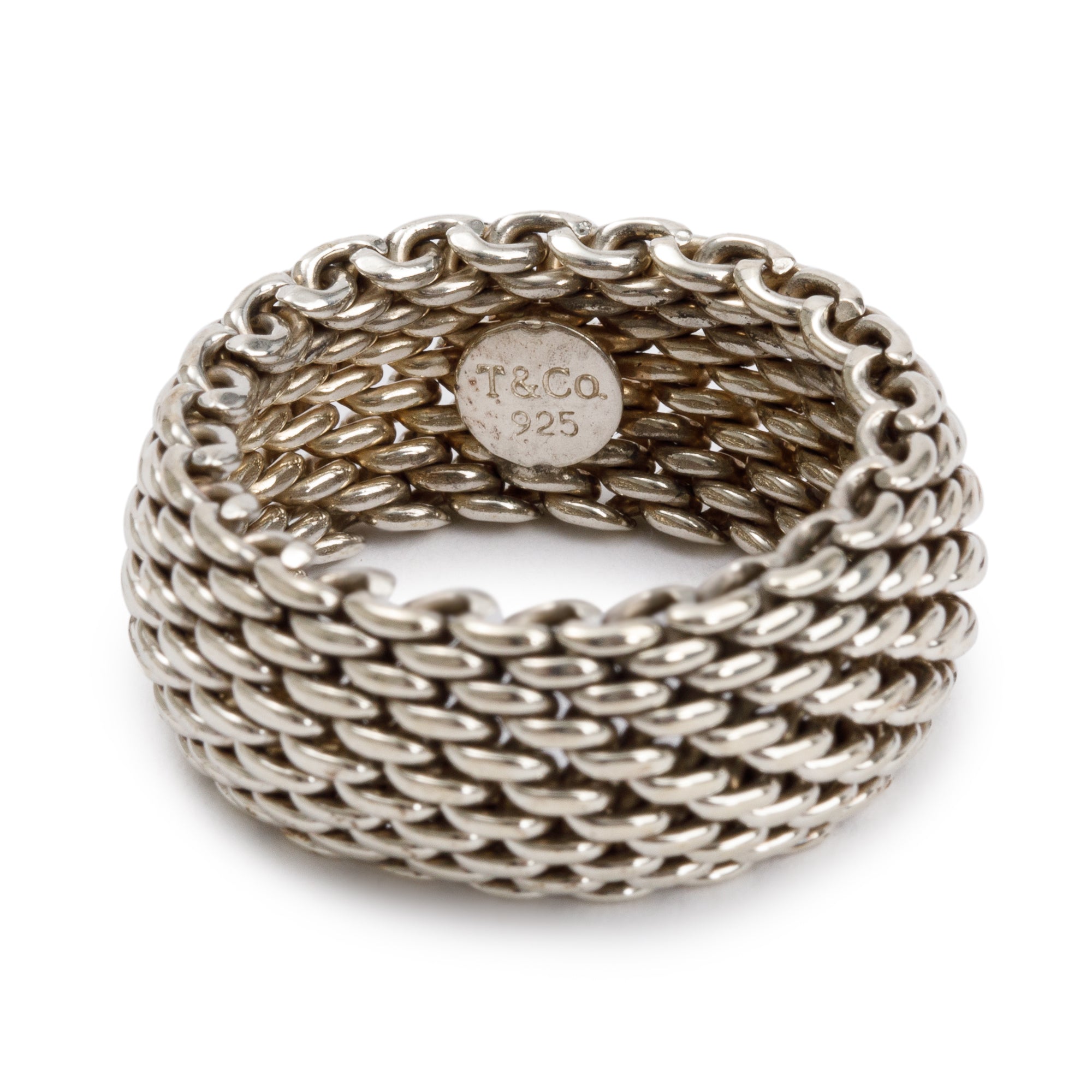 Tiffany & Co. Sterling Silver Somerset Mesh Ring, Size 7.5