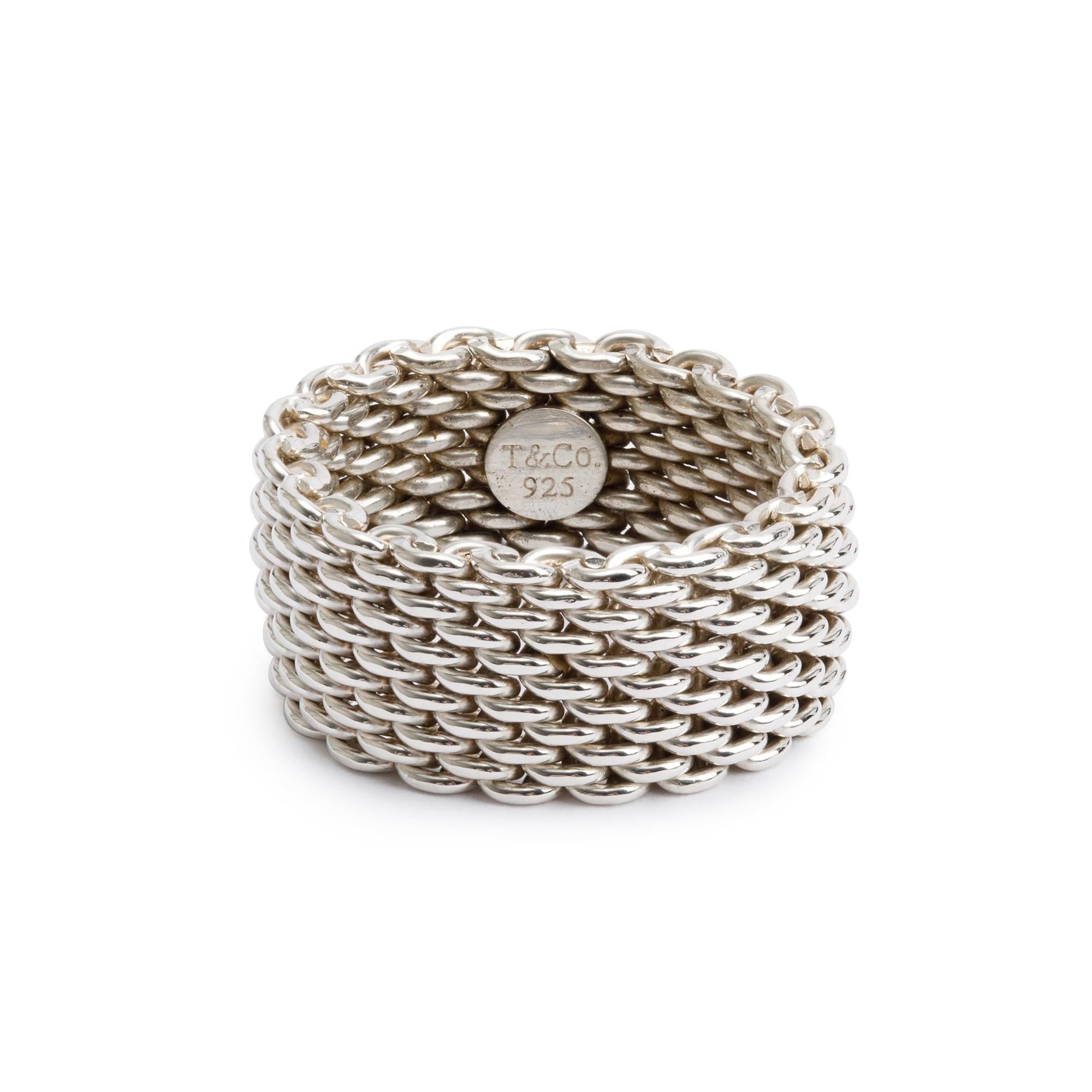 Tiffany & Co. Sterling Silver Somerset Mesh Ring, Size 7
