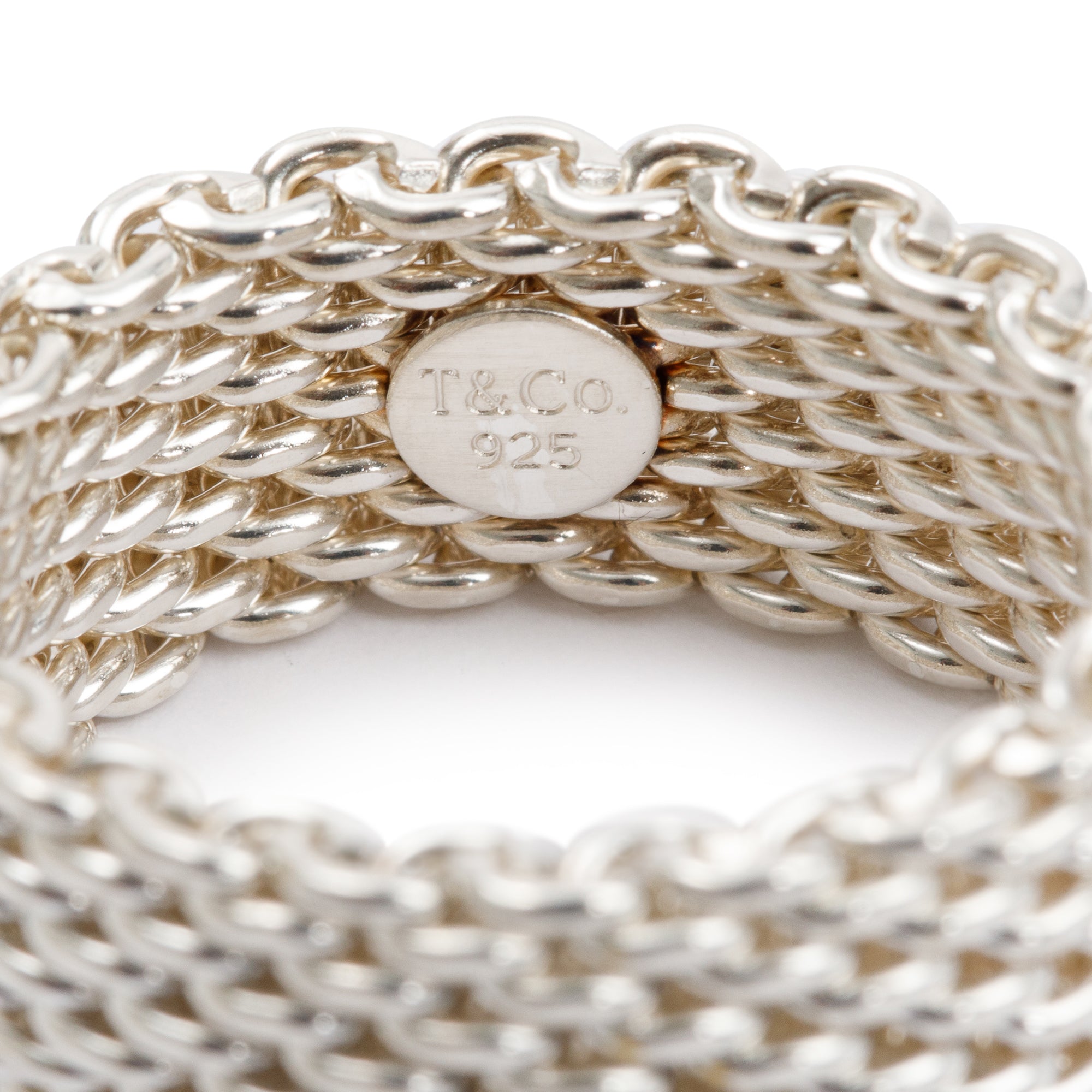 Tiffany & Co. Sterling Silver Somerset Mesh Ring, Size 8