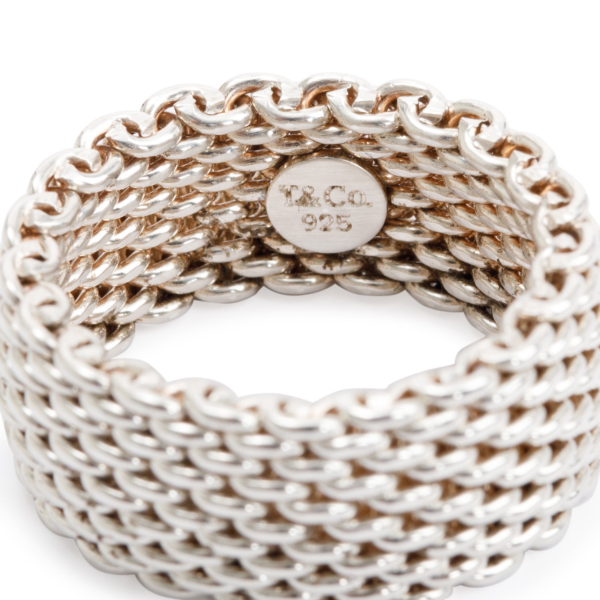Tiffany & Co. Sterling Silver Somerset Mesh Ring, Size 8