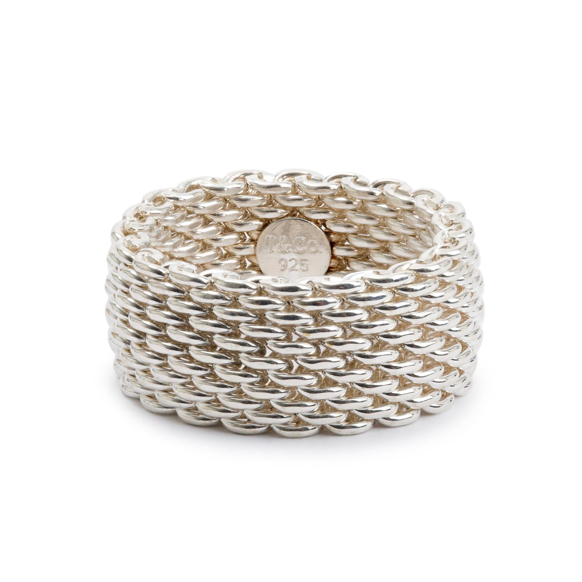 Tiffany & Co. Sterling Silver Somerset Mesh Ring, Size 8