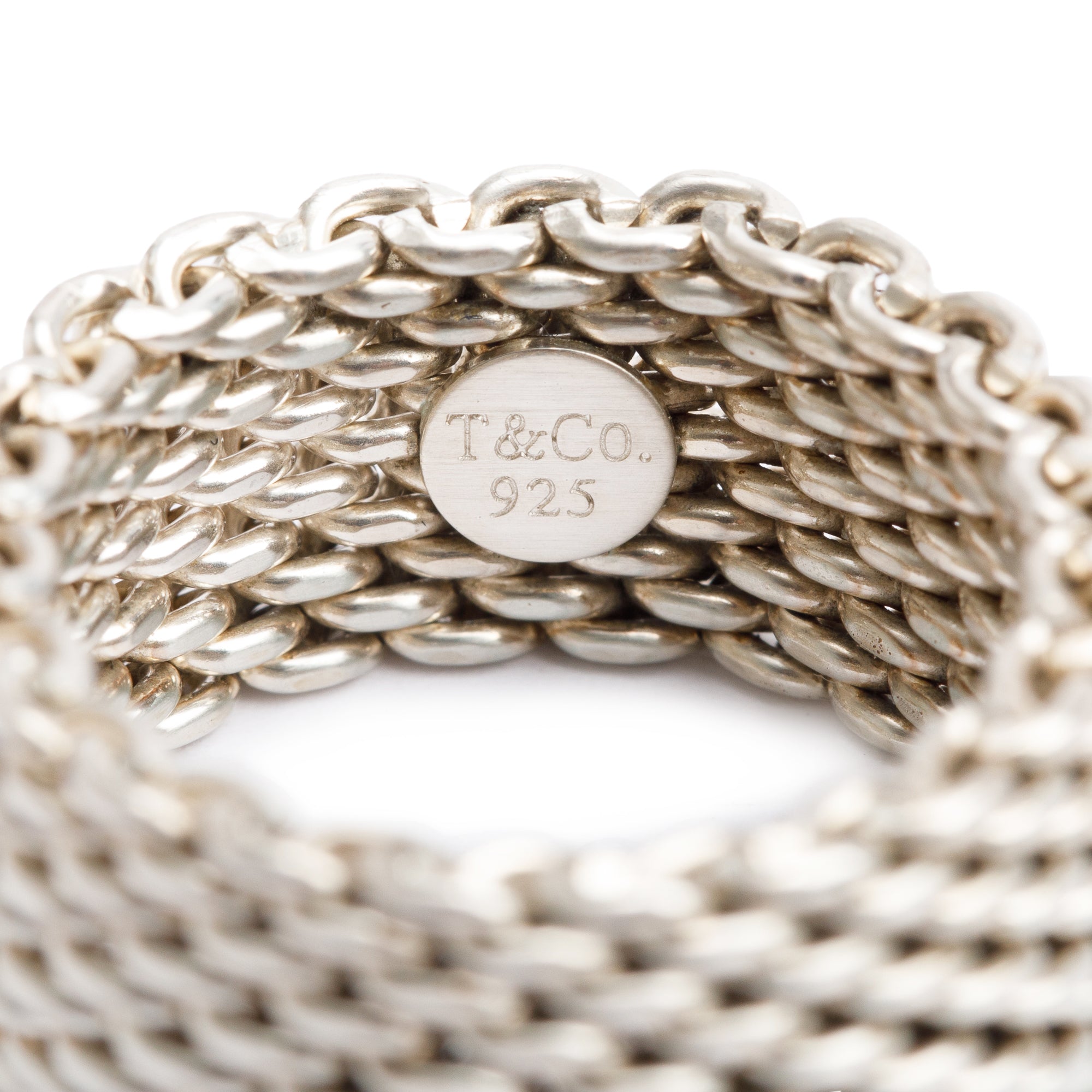 Tiffany & Co. Sterling Silver Somerset Mesh Ring, Size 8.5