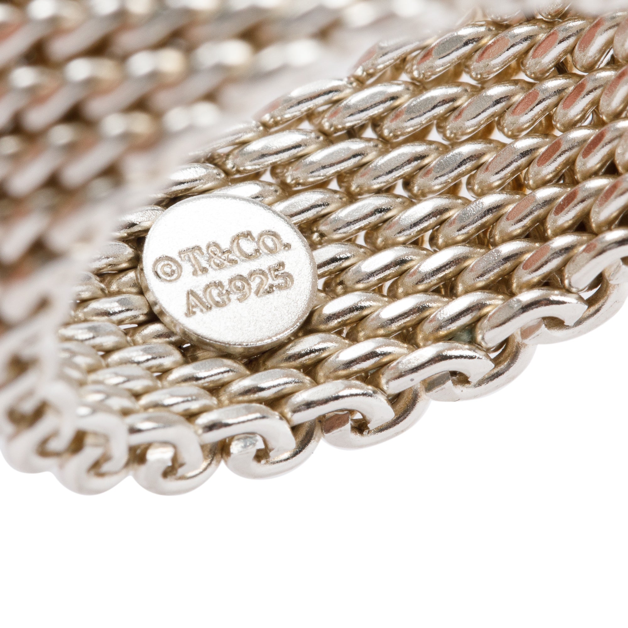 Tiffany & Co. Sterling Silver Somerset Mesh Ring, Size 8.5