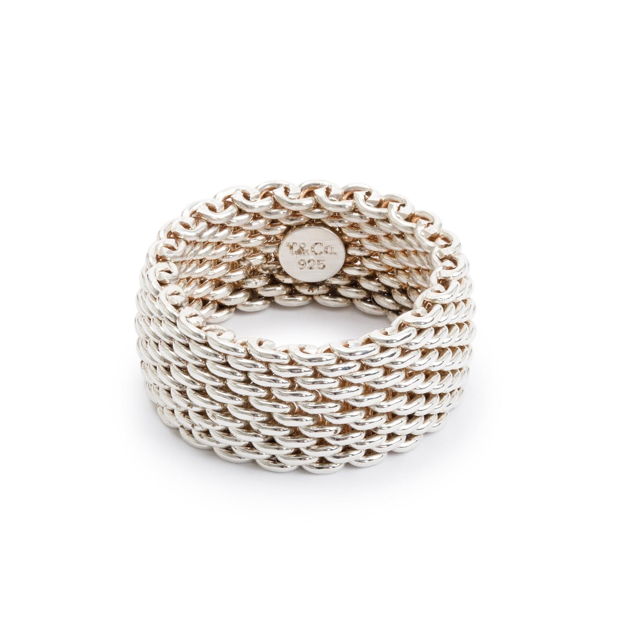 Tiffany & Co. Sterling Silver Somerset Mesh Ring, Size 8