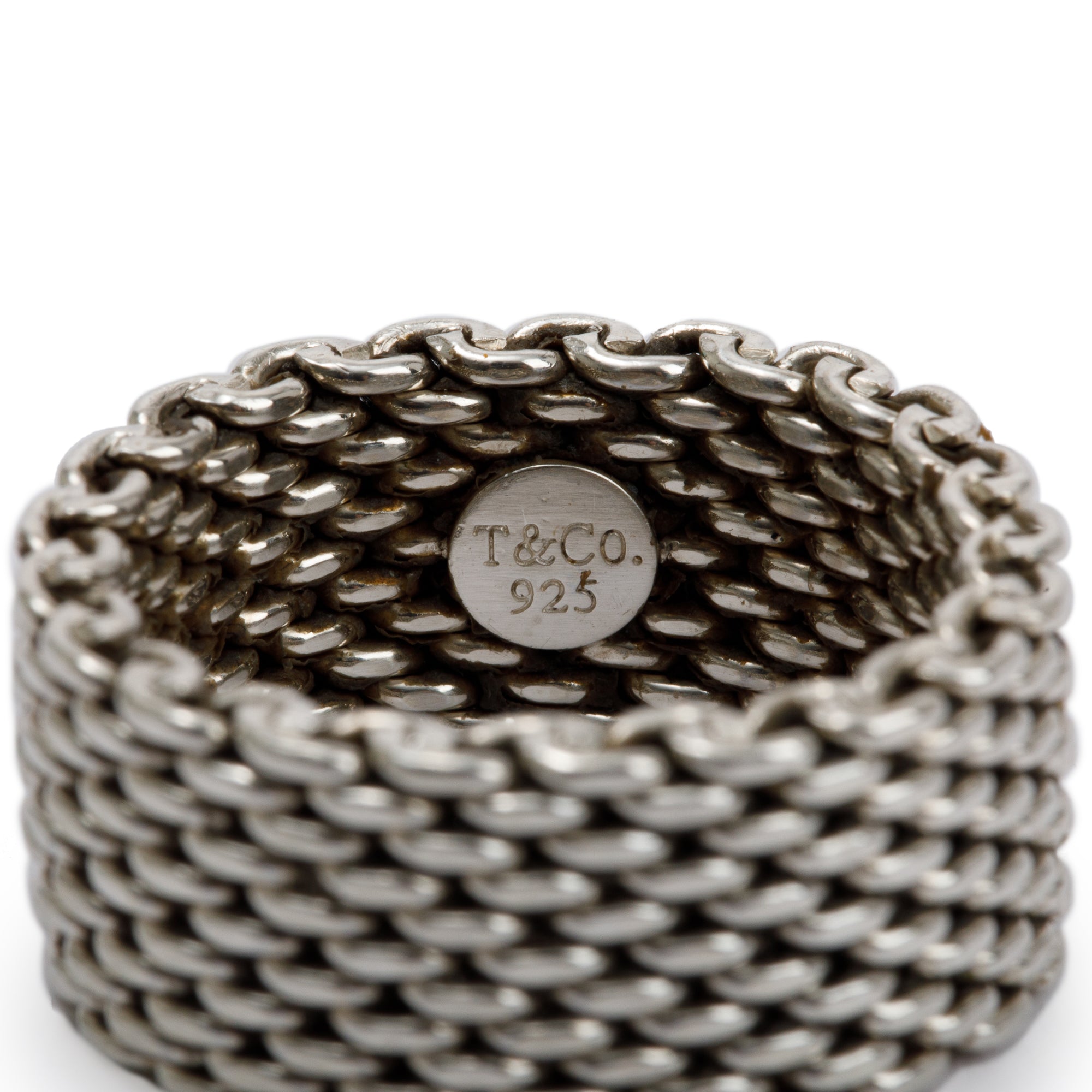 Tiffany & Co. Sterling Silver Somerset Mesh Ring, Size 9
