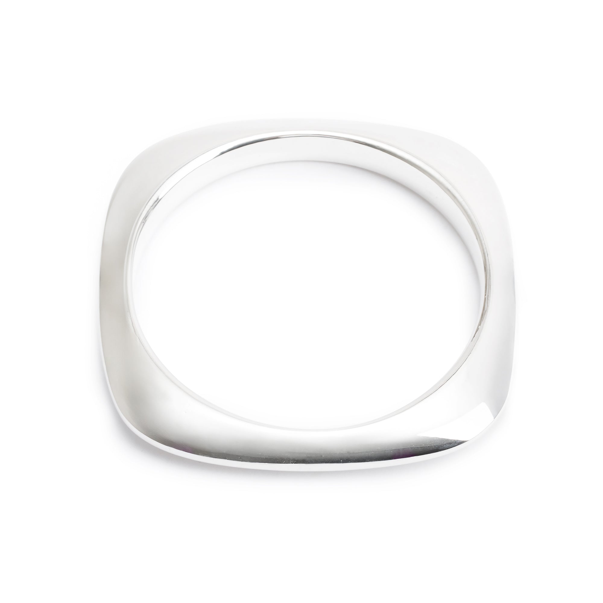 Tiffany & Co. Sterling Silver Square Cushion Bangle Bracelet